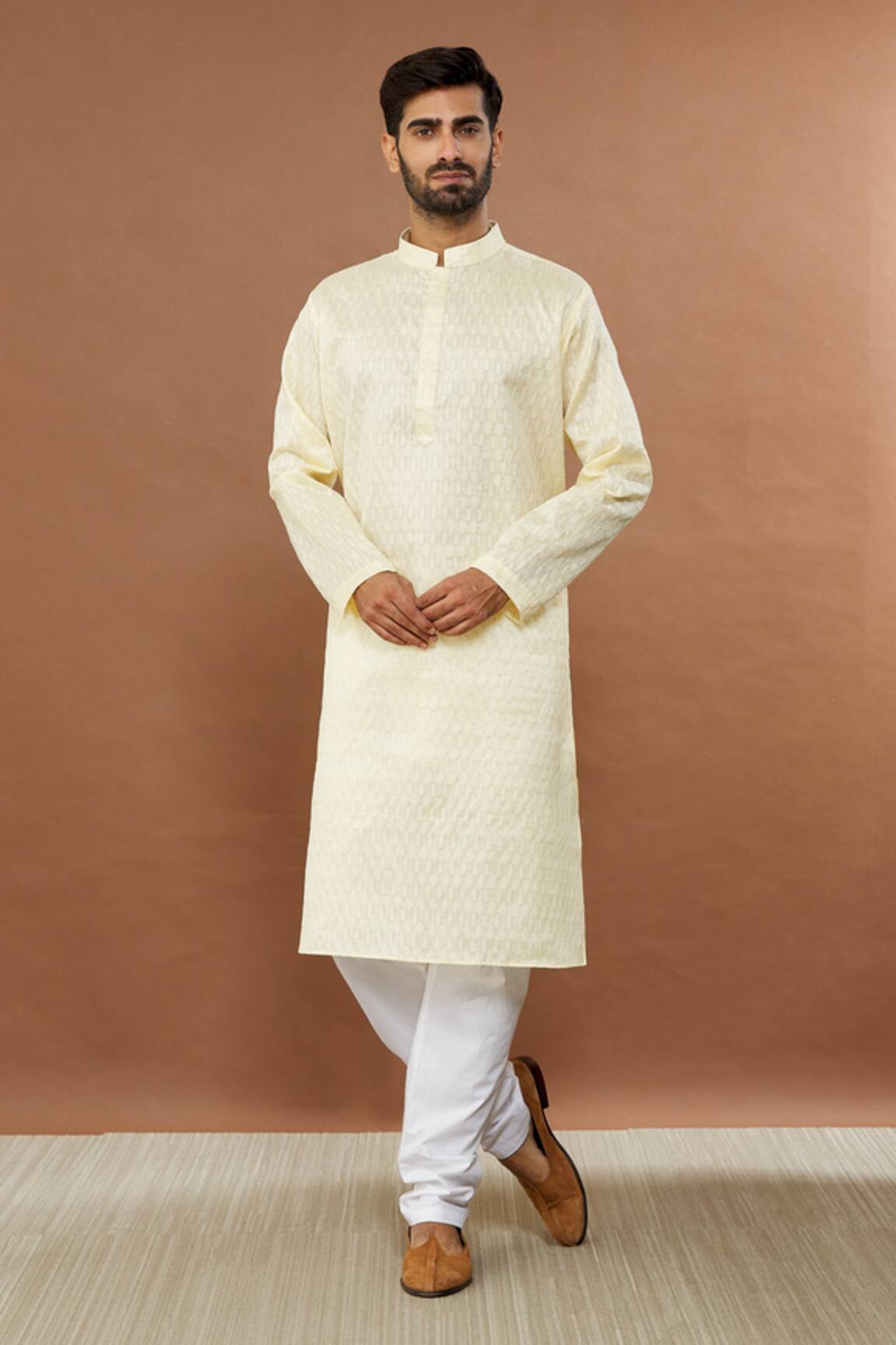 Aham-Vayam Kharif Silk Cotton Kurta & Churidar Set 