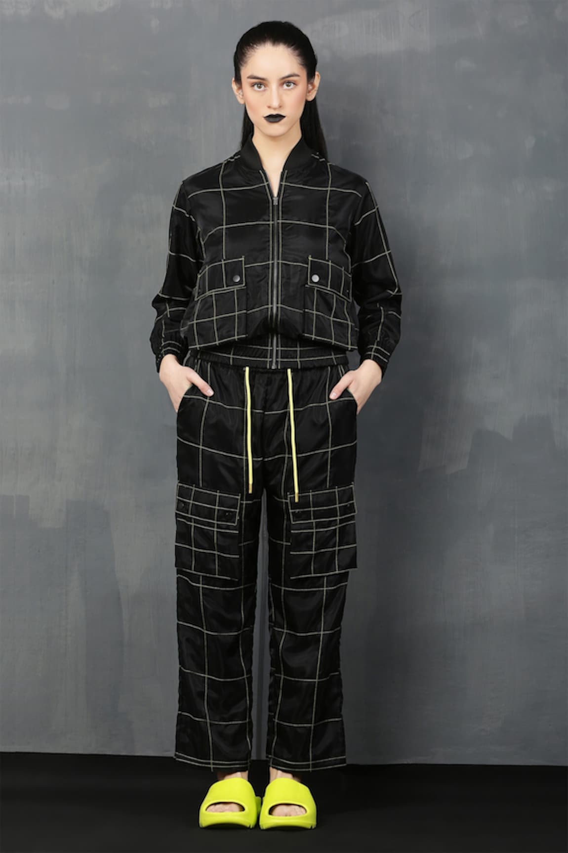 I am Trouble by KC Checkered Pant Set