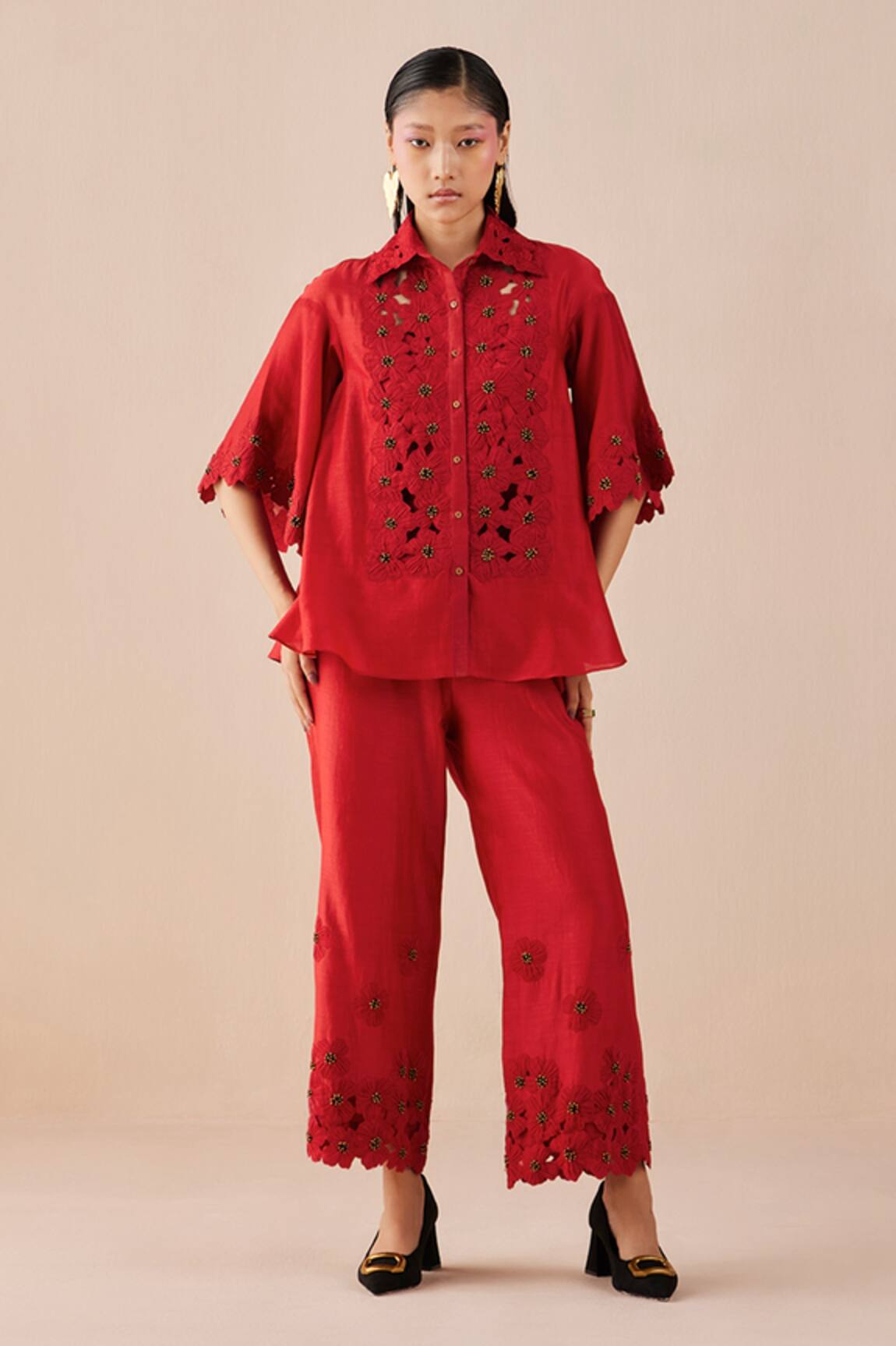 Chandrima Poppy Flower Pattern Pant 