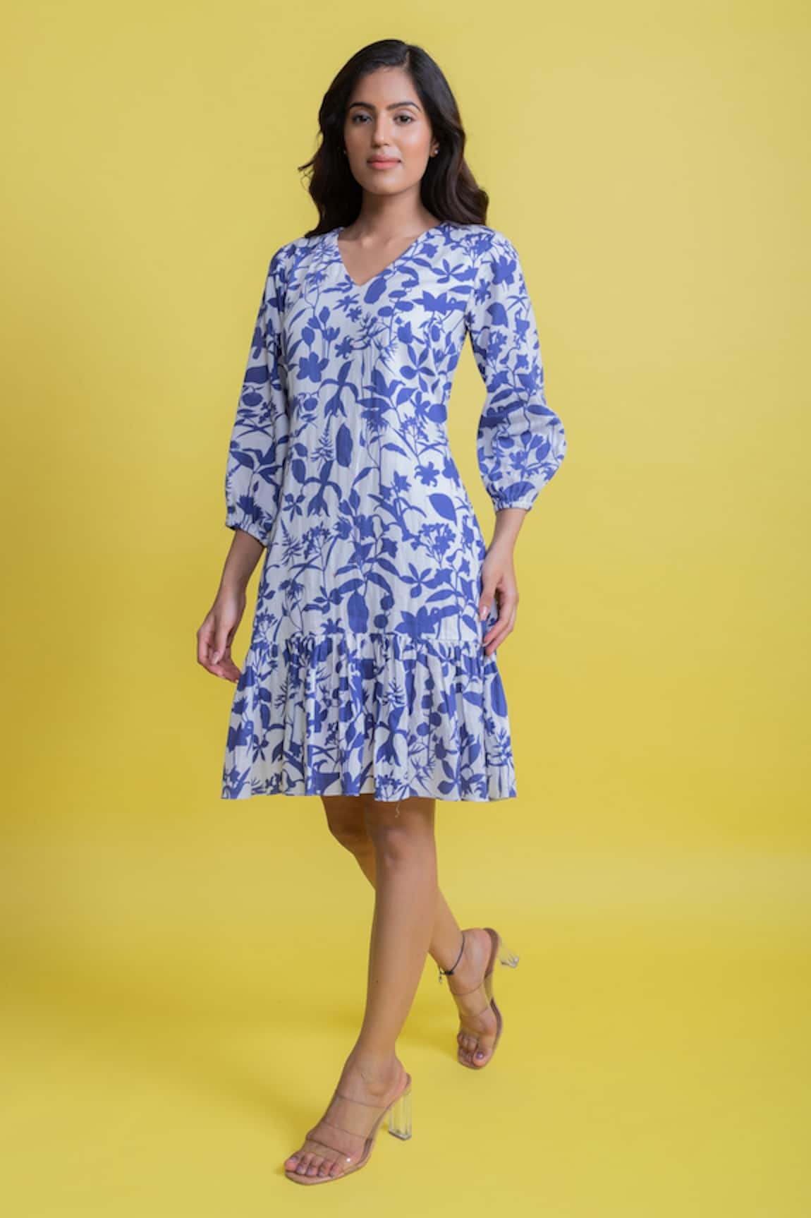 Aroop Shop India Chloe Tiered Floral Print Dress