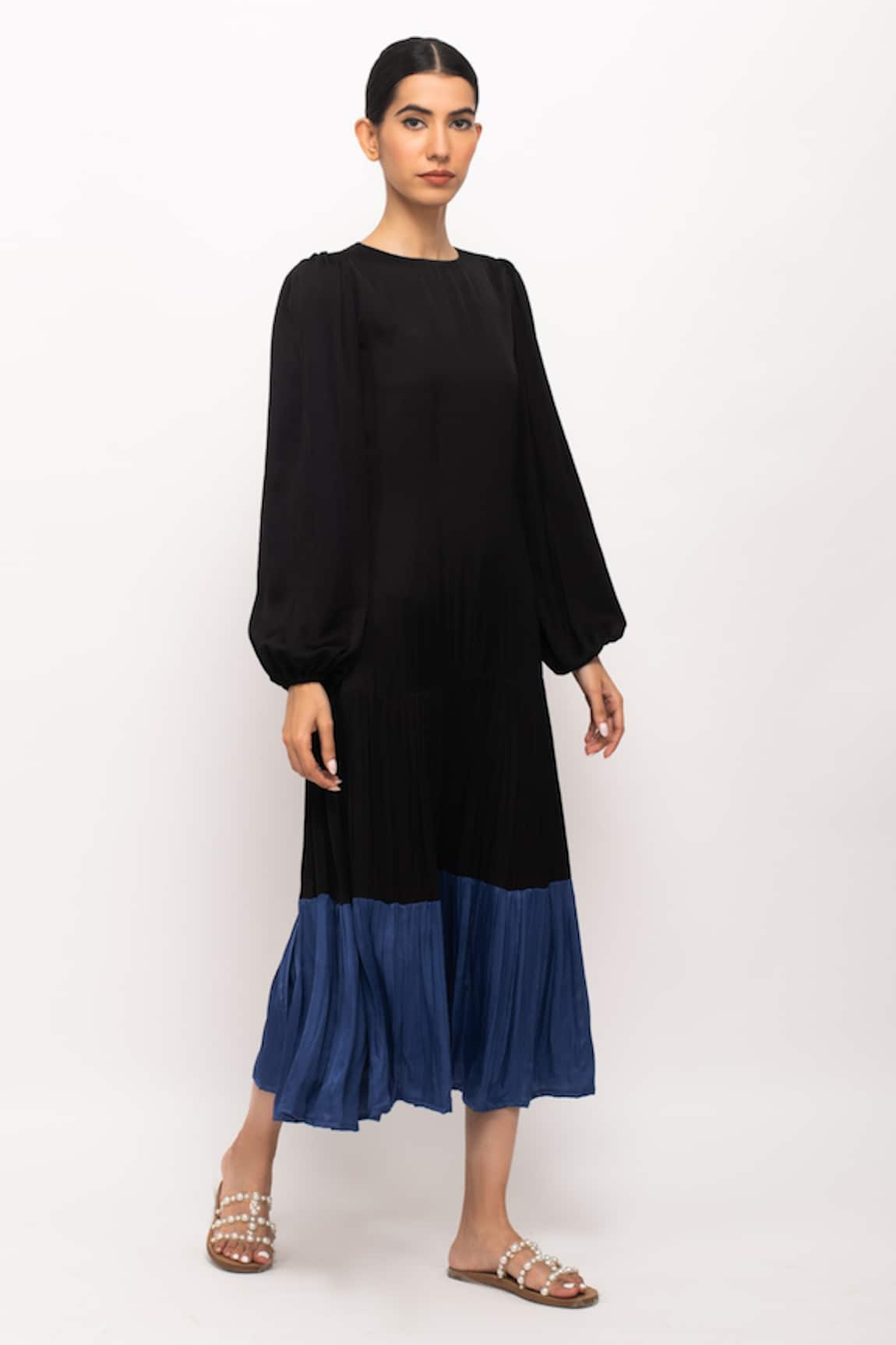 Neora By Nehal Chopra Solid Gathered Dress