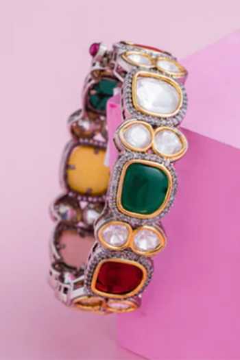 Zevar By Geeta Stone Embellished Kada 