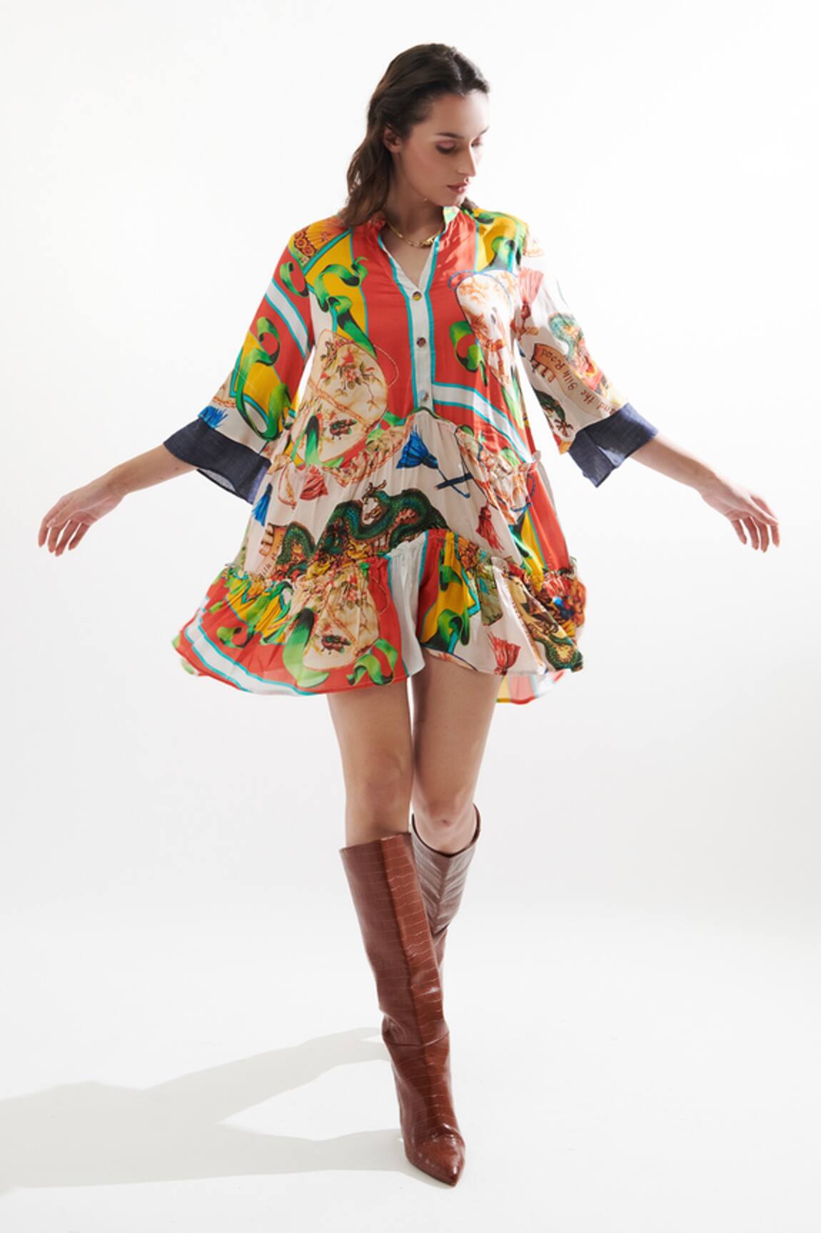 Cin Cin Cuba Printed Dress