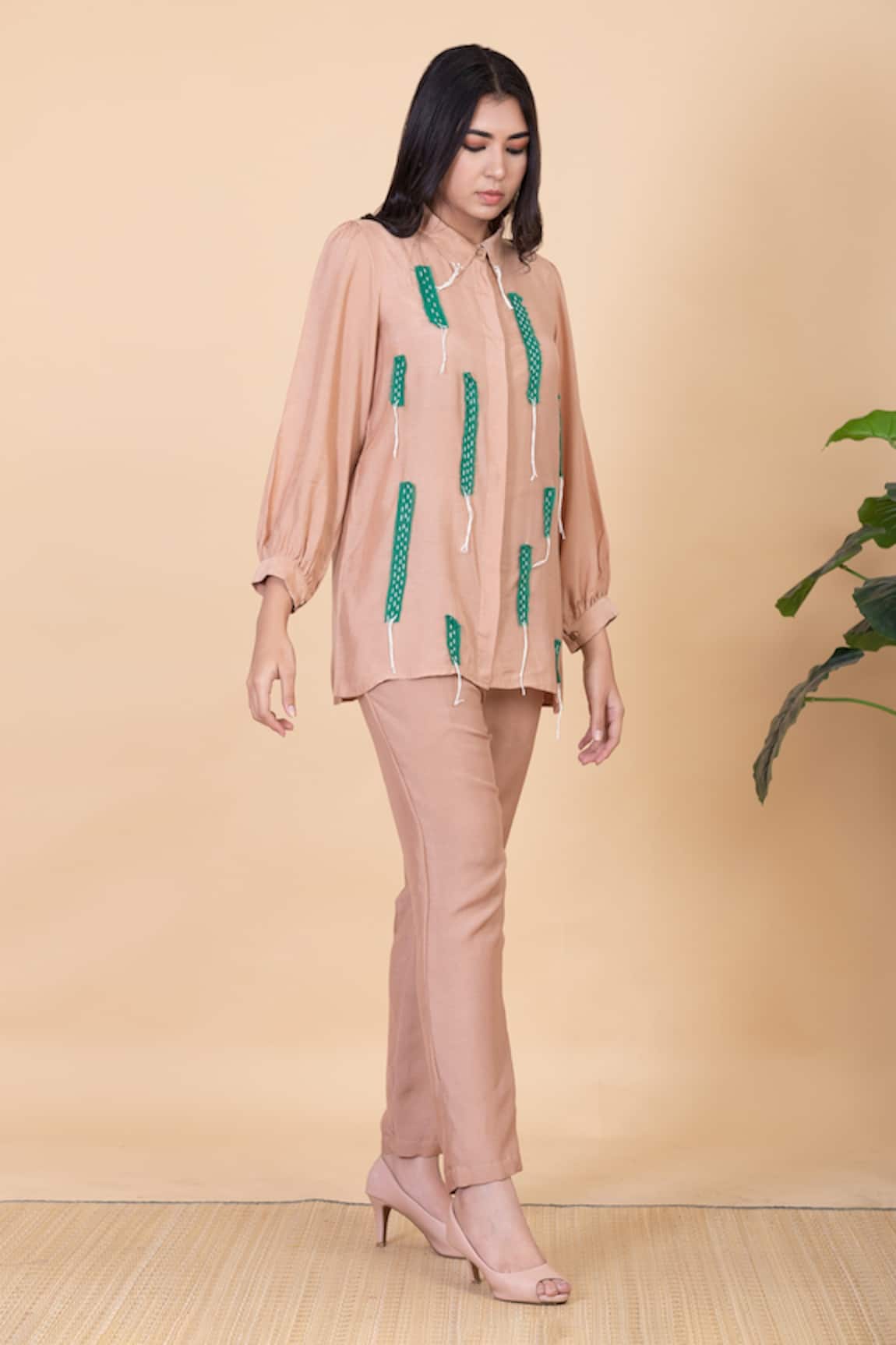 Chambray & CO. Raine Applique Work Shirt & Pant Set