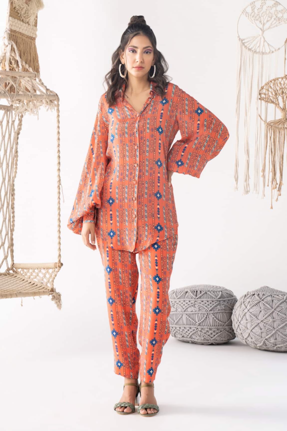 Chhavvi Aggarwal Stripe Print Shirt 