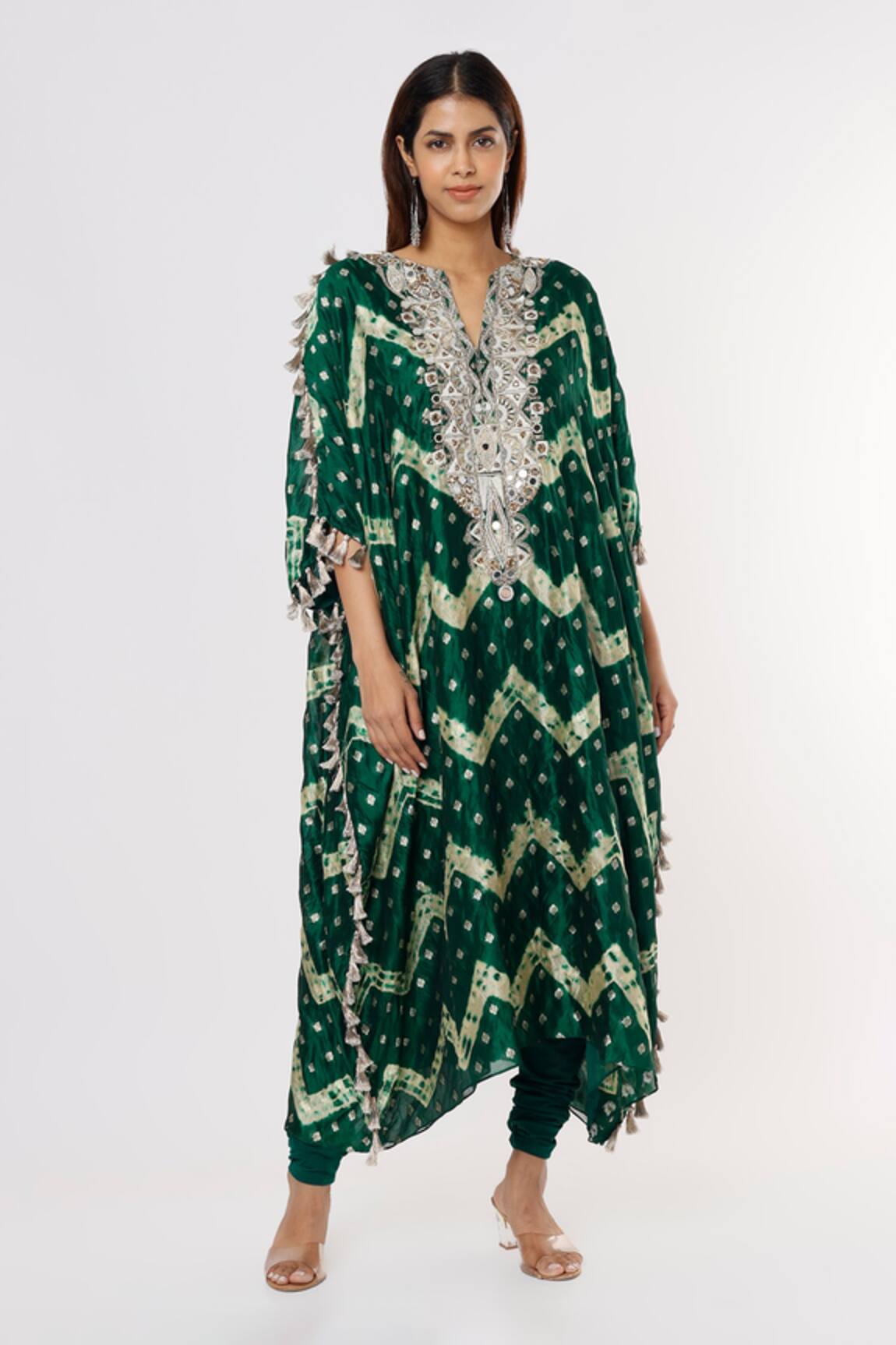 Payal Singhal Leheriya Bandhani Pattern Kurta With Churidar