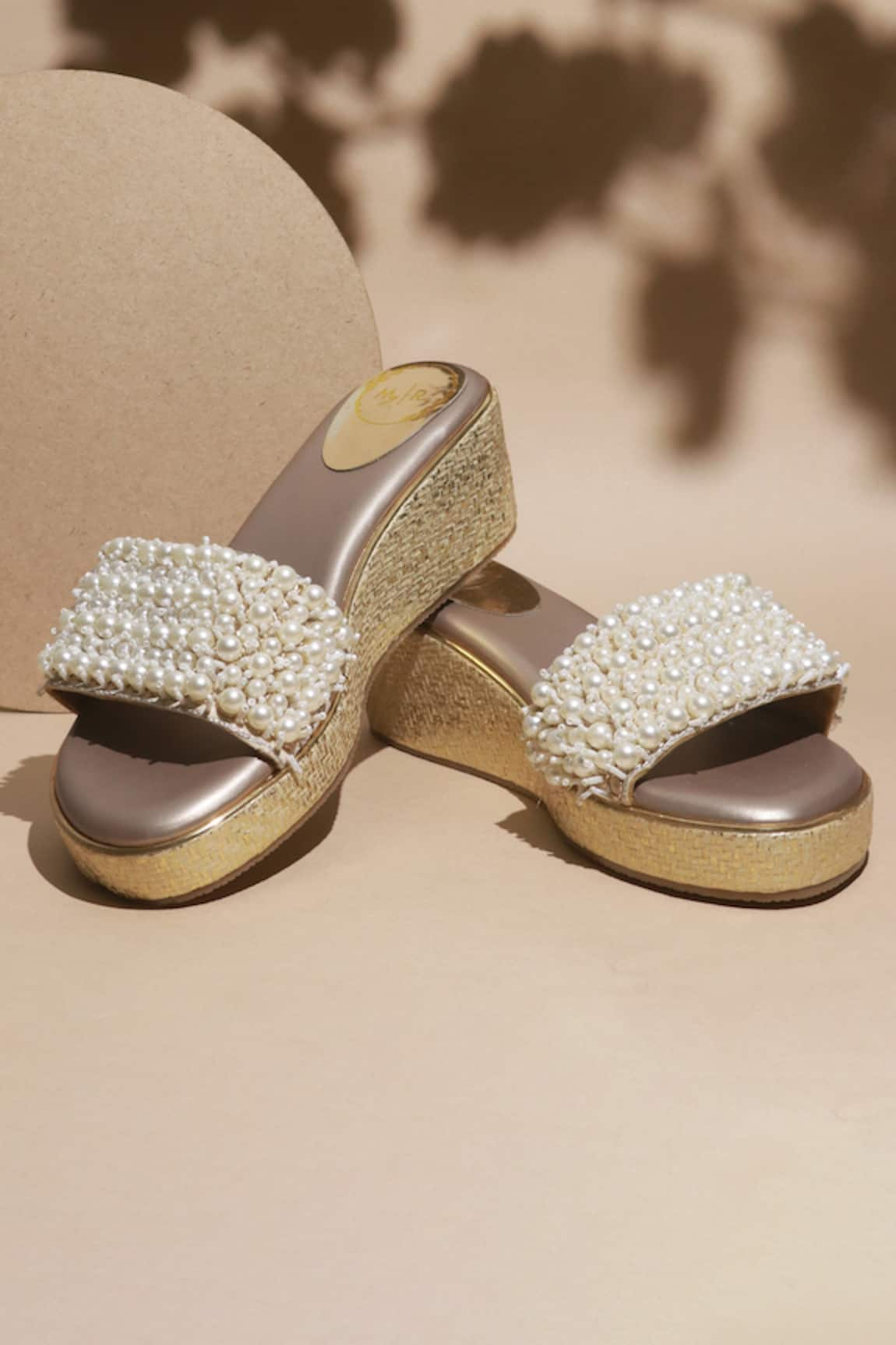 Myra Pearl Embellished Platform Wedges