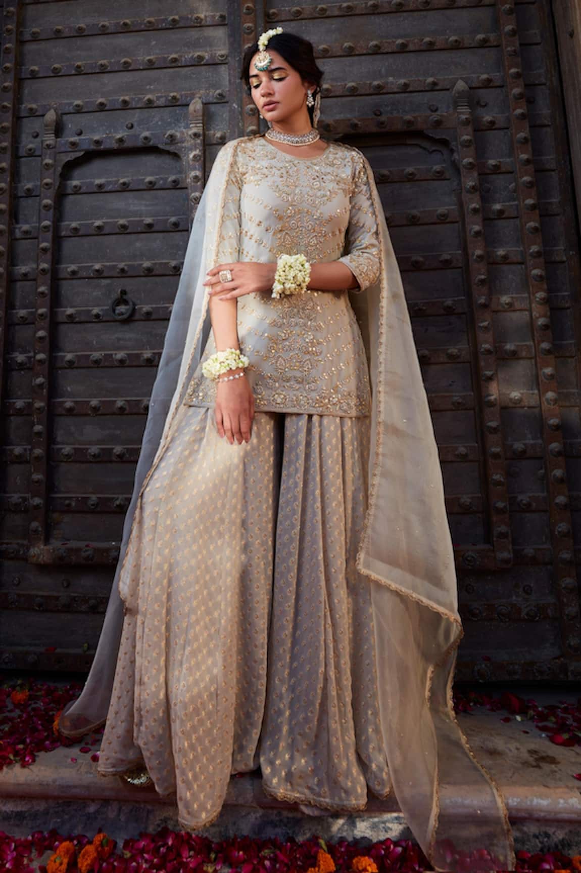 Kritika Dawar Gota Embroidered Kurta Sharara Set