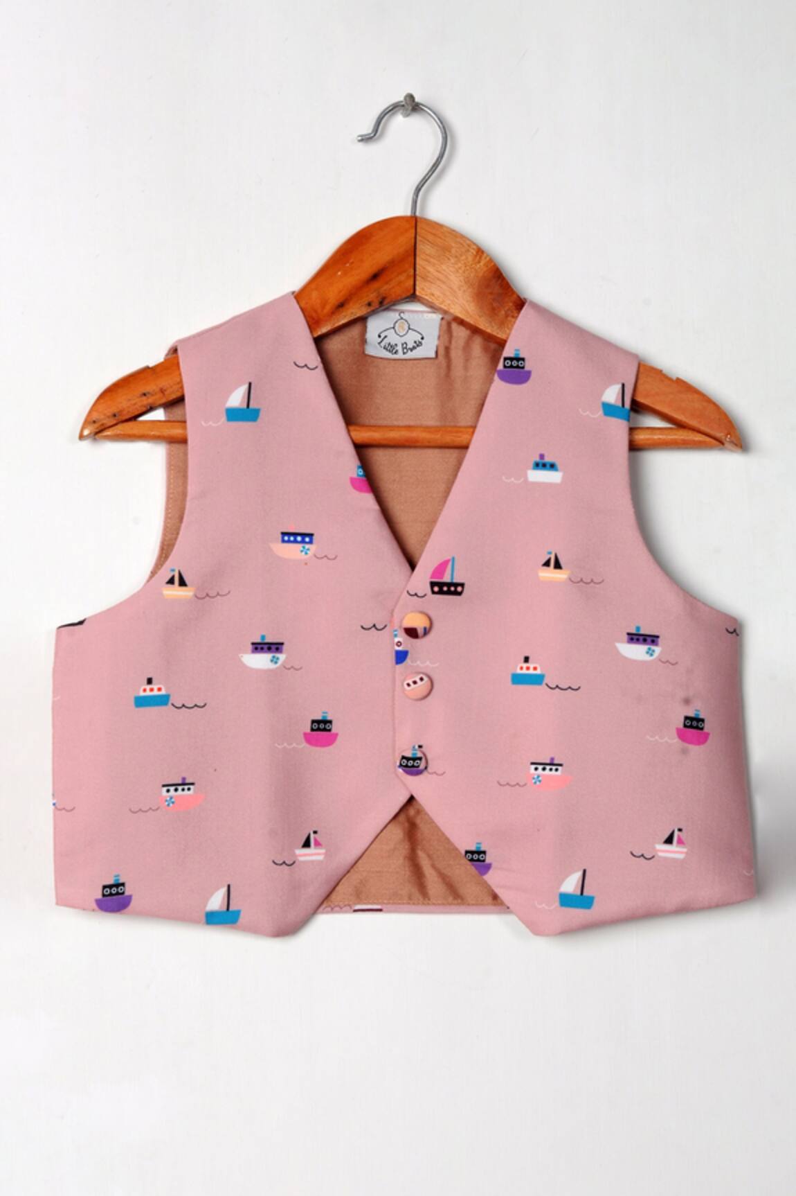 Little Brats Ship Print Waistcoat 