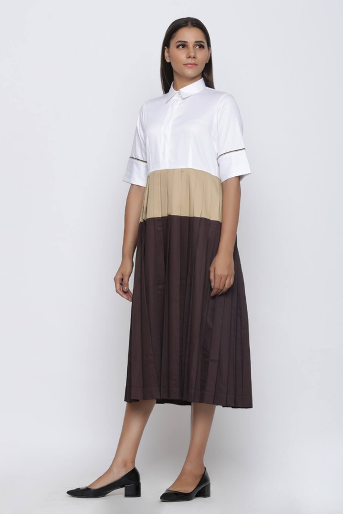 Escape By Aishwarya Colorblock Pleated Dress 
