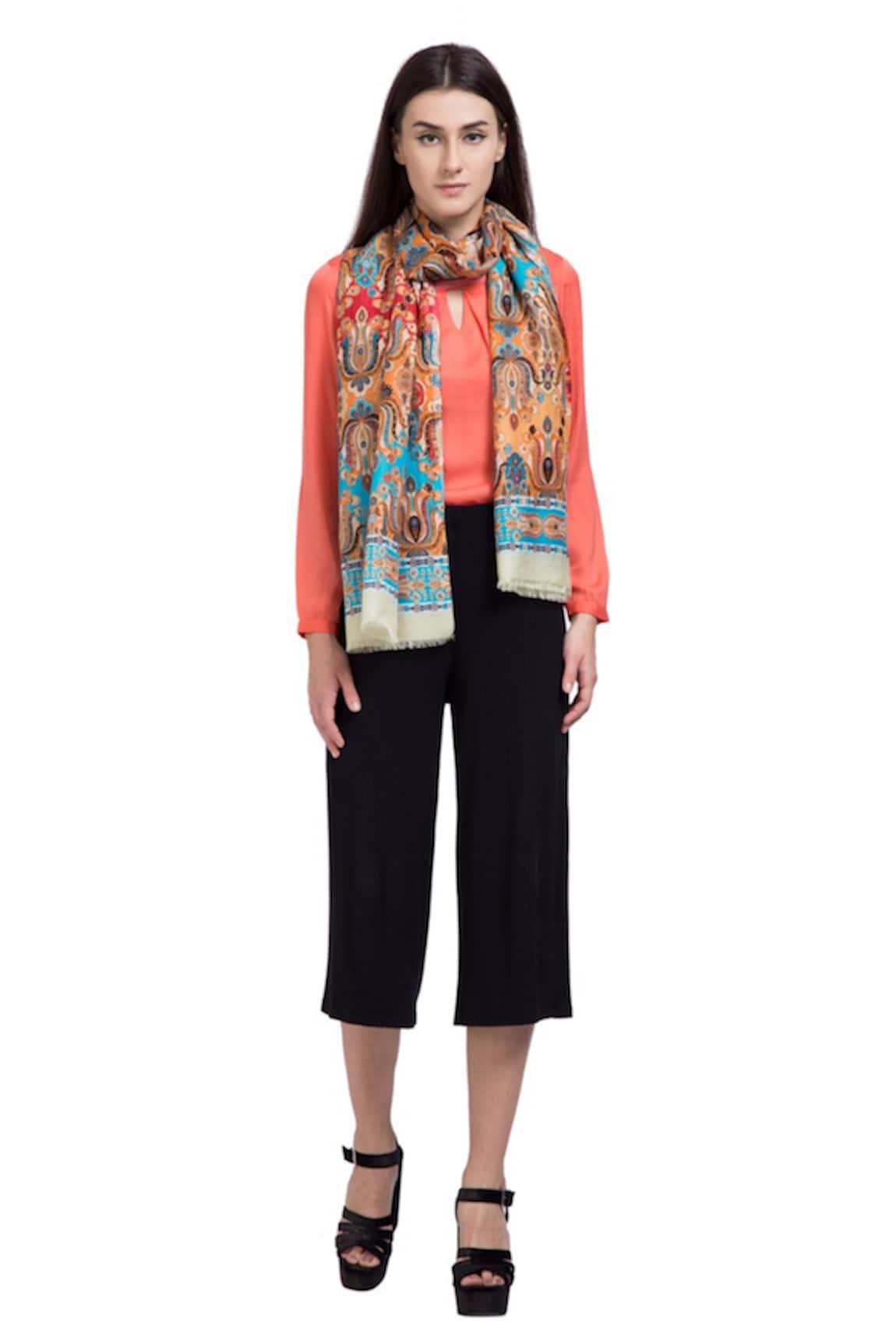 Shingora Lotus Print Stole 