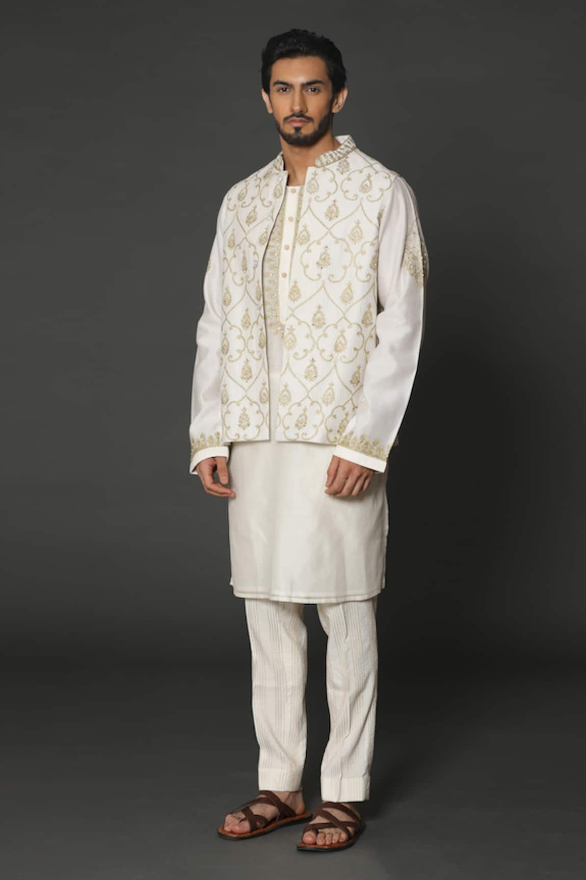 Rar Studio Aari  Embroidered Jacket Kurta Set