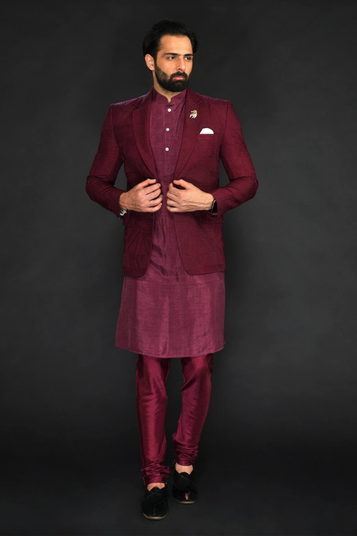 SAMMOHAN CEREMONIAL Embroidered Blazer & Kurta Set