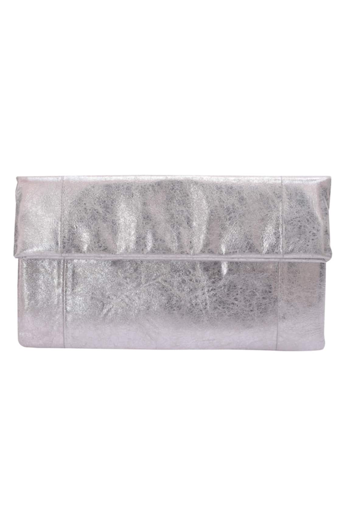 TROV Nish Leather Metallic Clutch