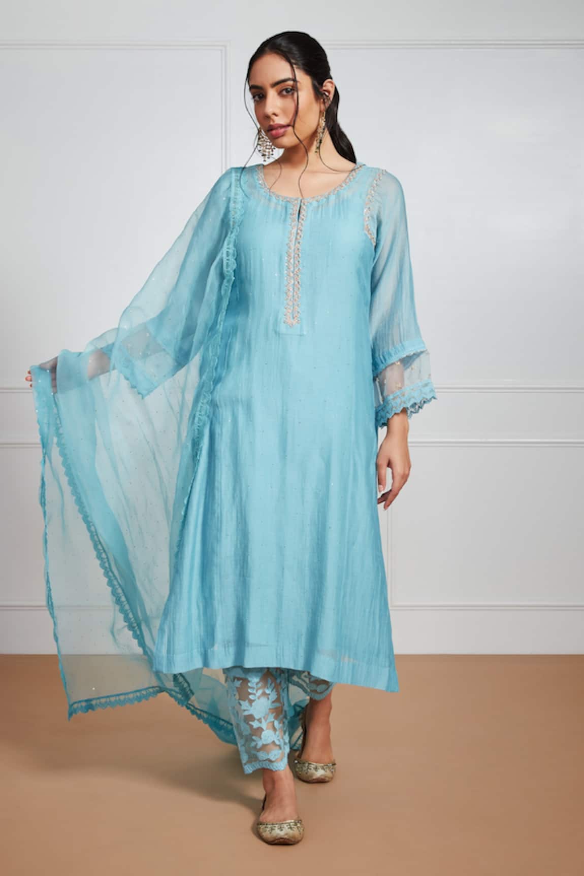 Label Mansi Nagdev Rudainah Resham Placement Embroidered Kurta Set