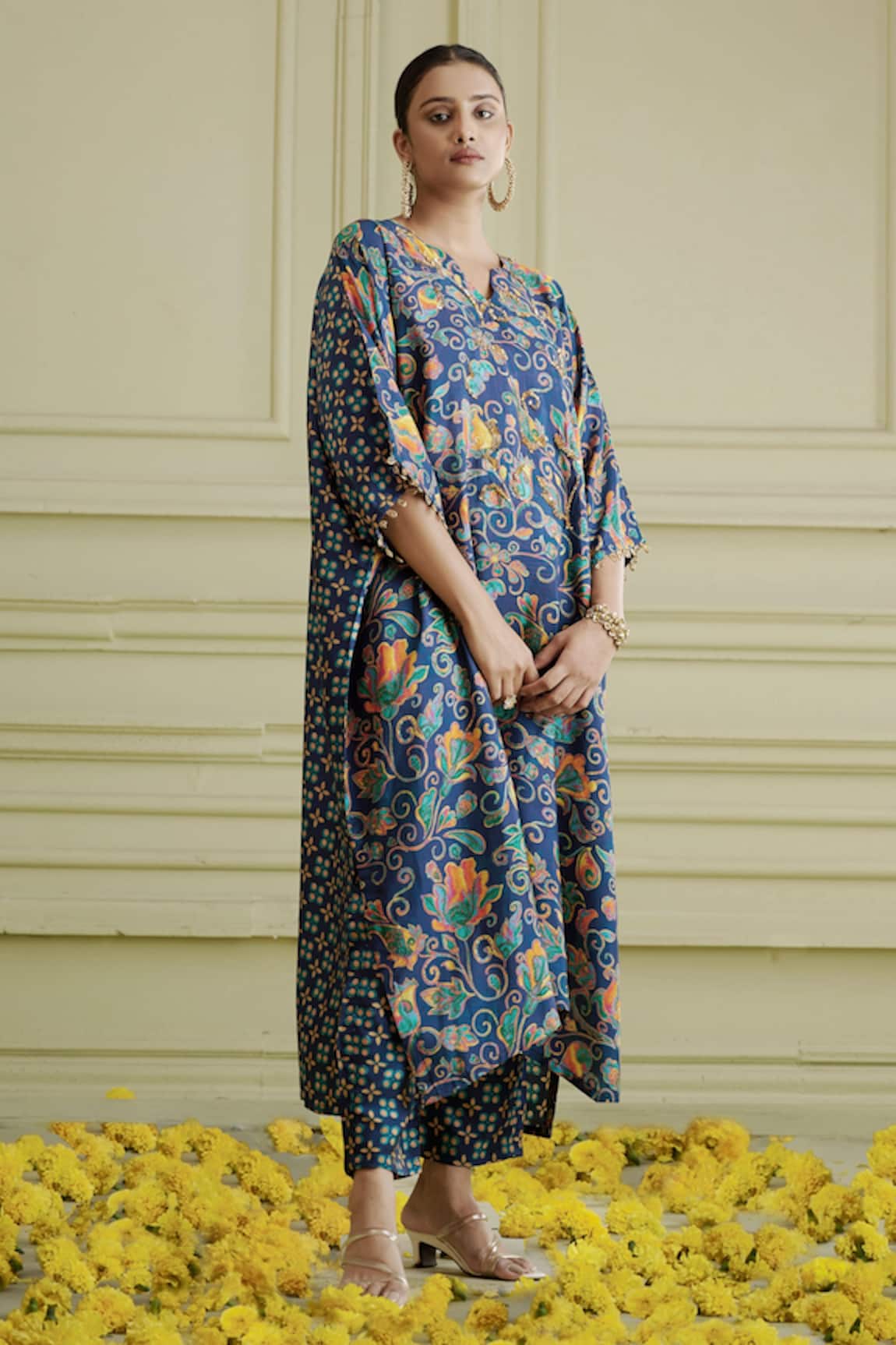 AFFROZ Printed Kaftan & Pant Set 
