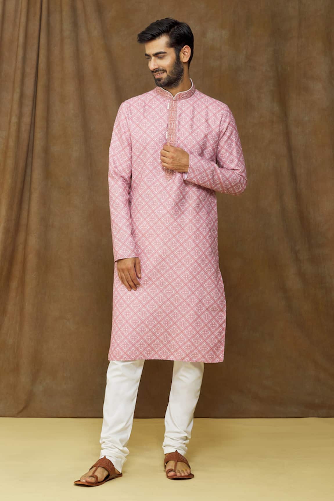Samyukta Singhania Floral-Geometric Print Kurta 
