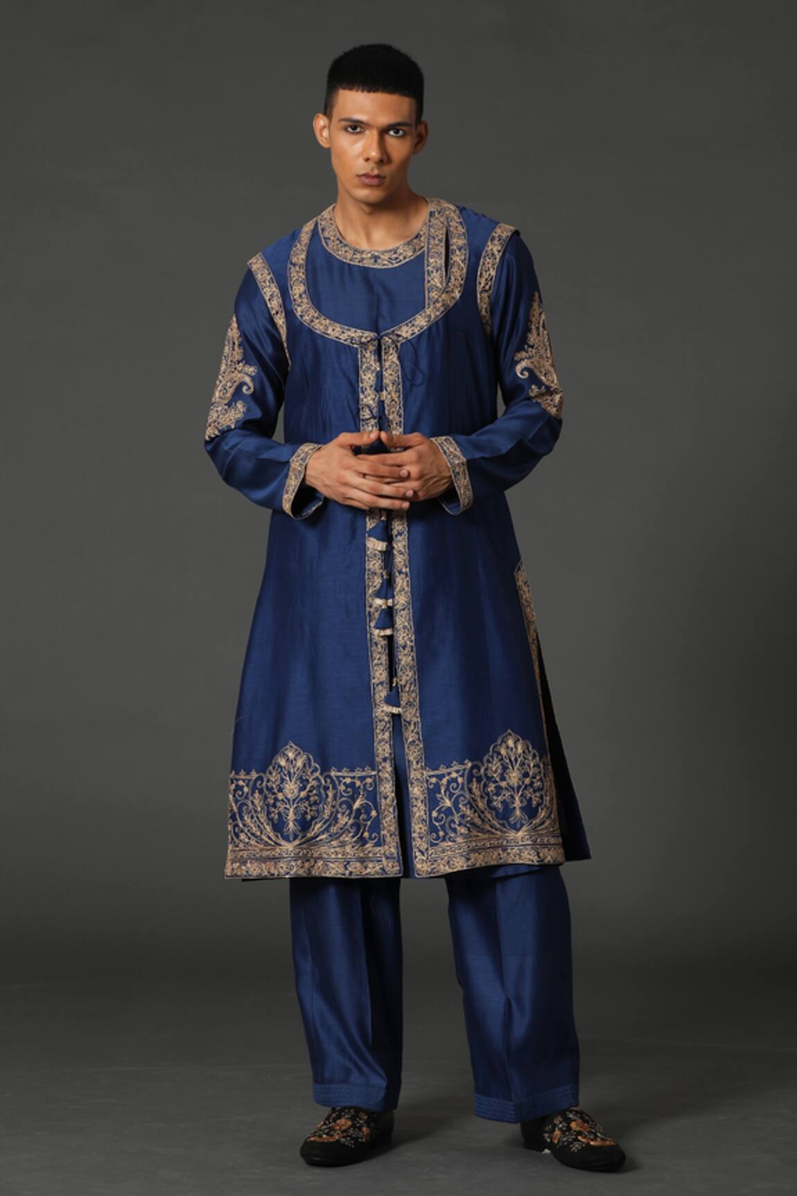 Rar Studio Embroidered Angrakha Jacket Kurta Set