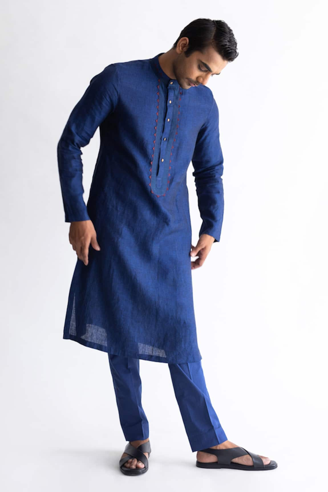 Kaha Linen Front-Open Kurta