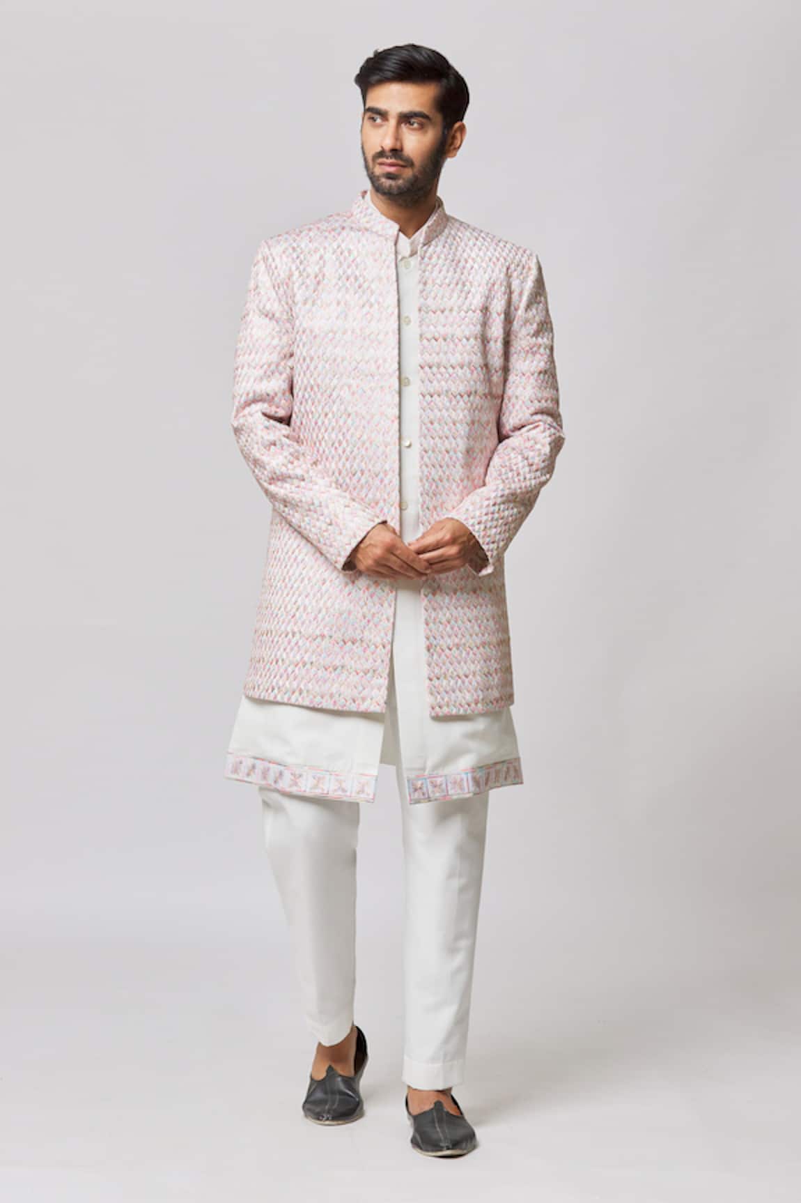 Nero by Shaifali and Satya Thread Embroidered Jacket & Kurta Set