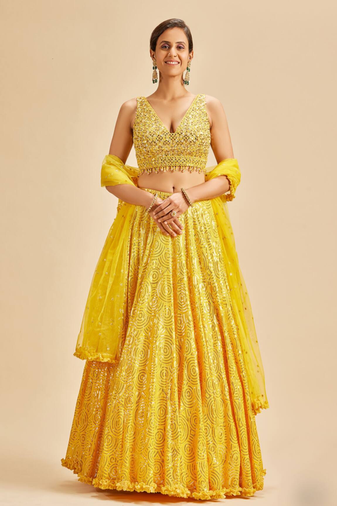 Nitika Gujral Geometric Pattern Lehenga Set