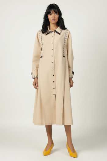 Shahin Mannan Measuring Tape Front Pleated Dress 