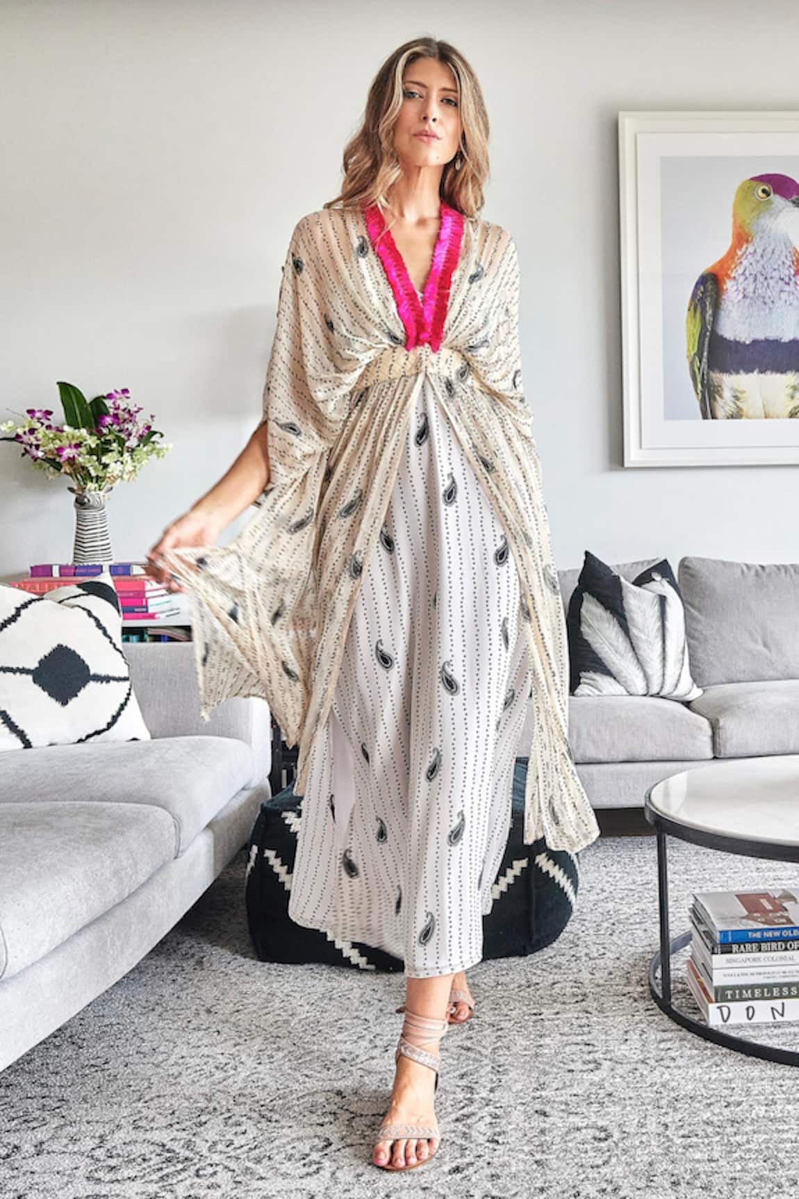 Style Junkiie Printed Cape Duster Dress