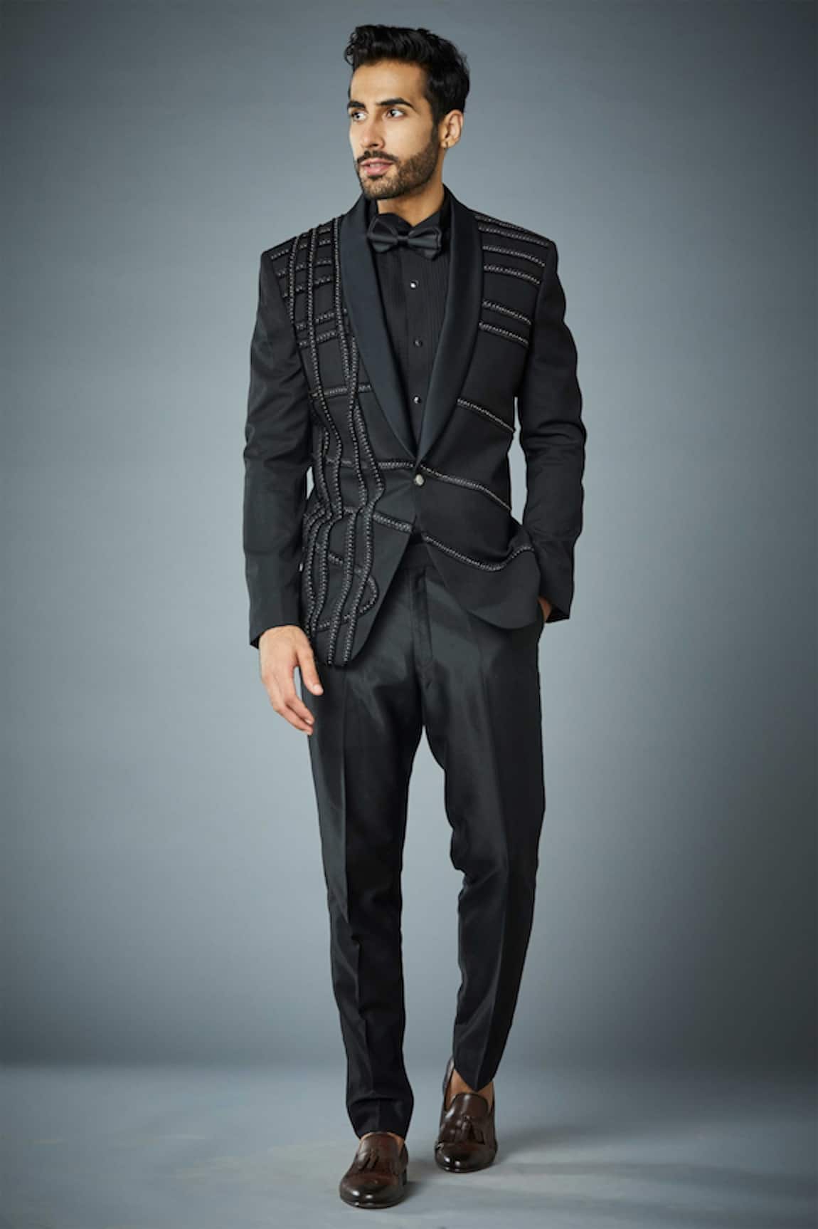 Gargee Designers Stud Ruffle Tuxedo Set