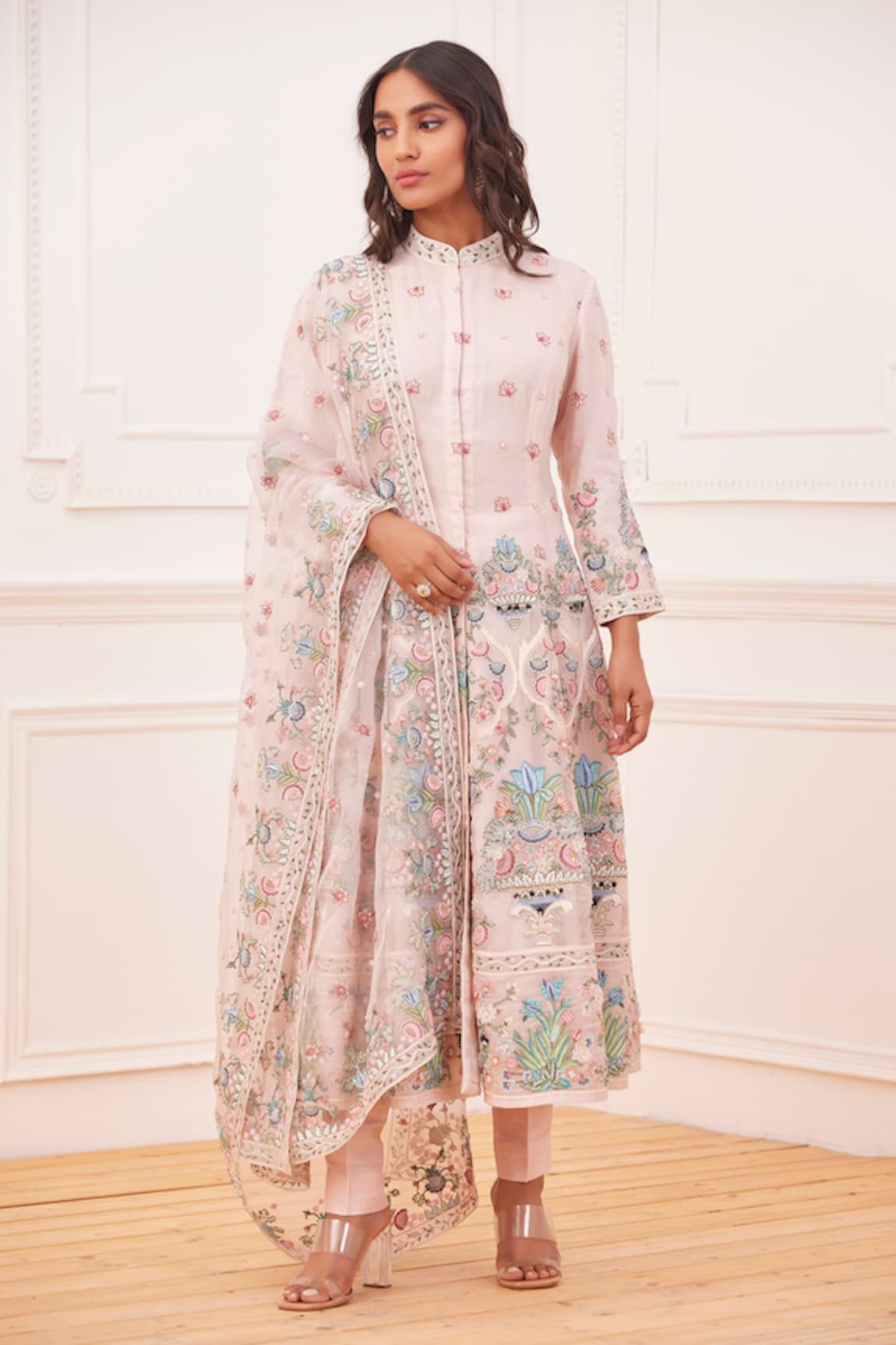 Rahul Mishra Gul-E-Bahar Silk Embroidered Anarkali Set