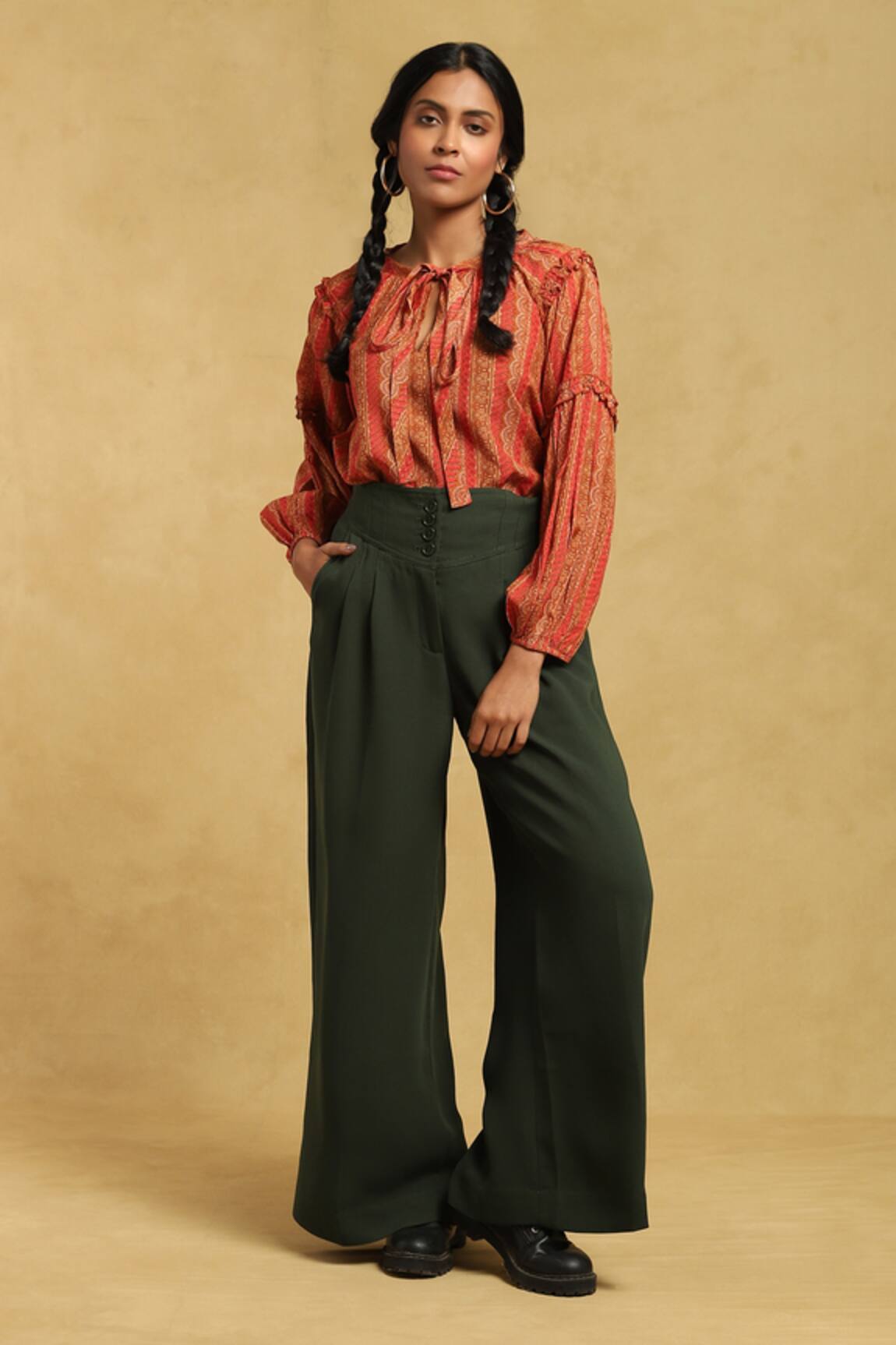 Ritu Kumar Tie Up Neck Short Kurti