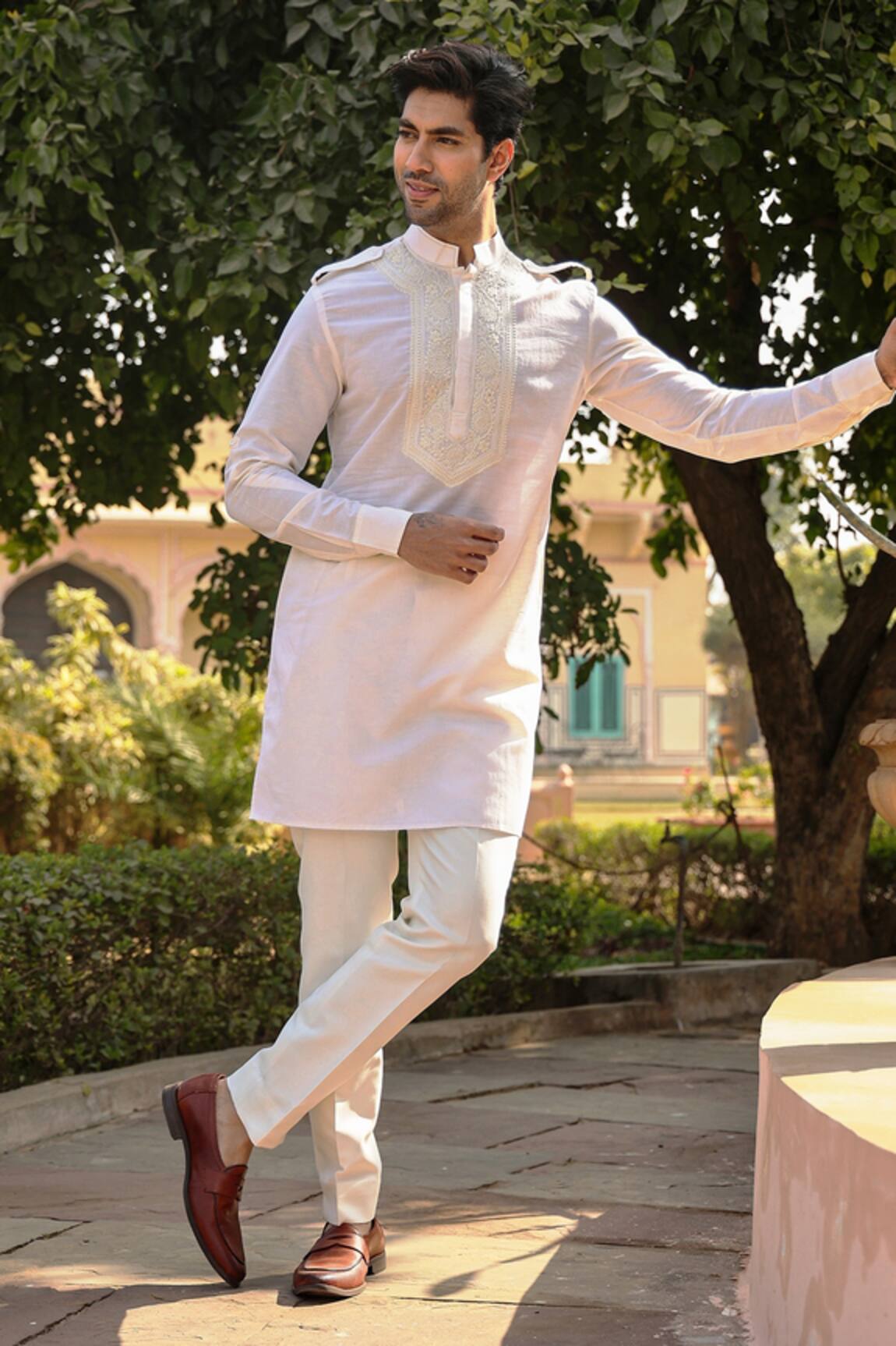 Raw & Rustic By Niti Bothra Lucknowi Embroidered Kurta 
