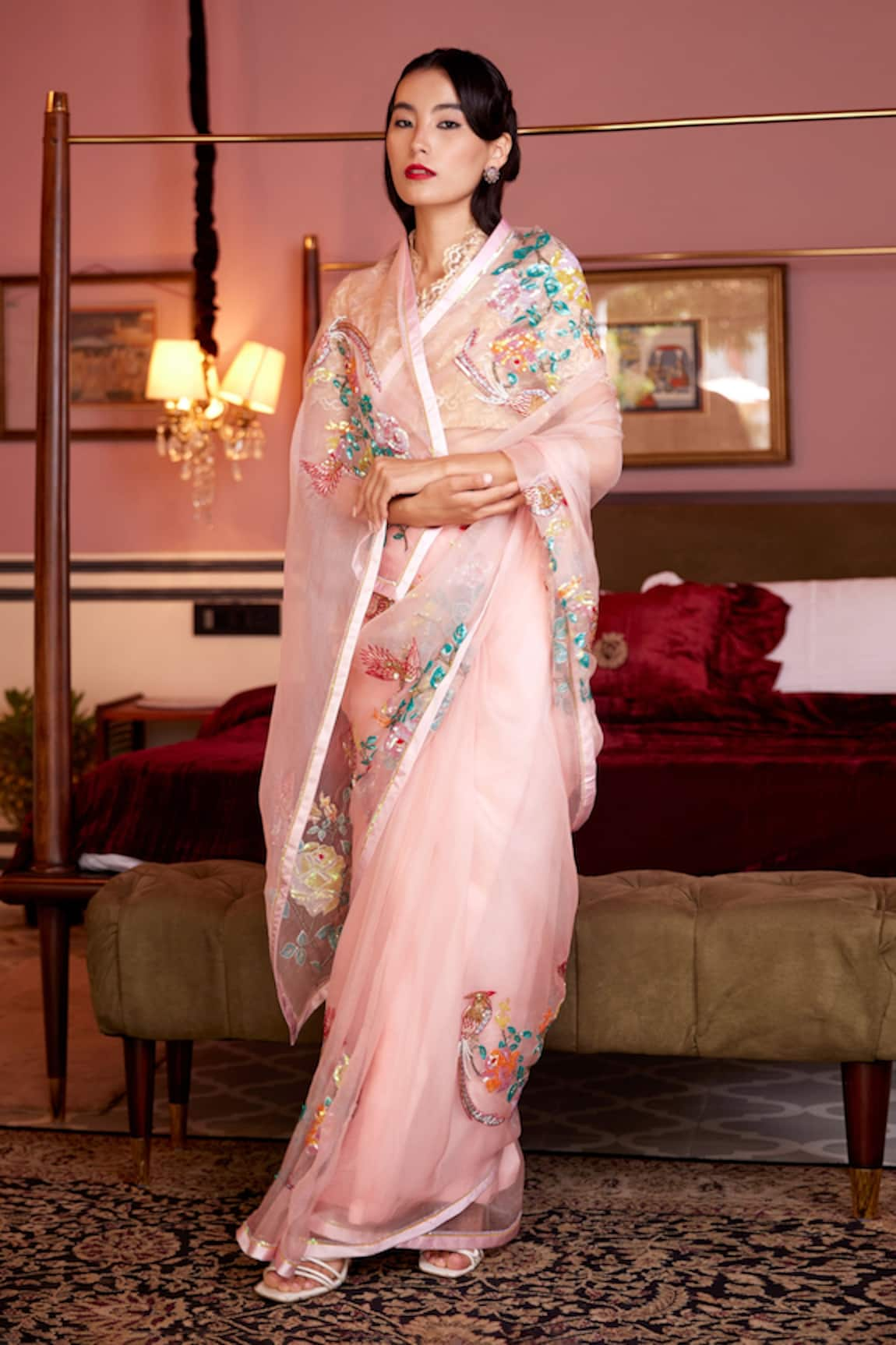 Atelier Shikaarbagh Sequin Embroidered Saree