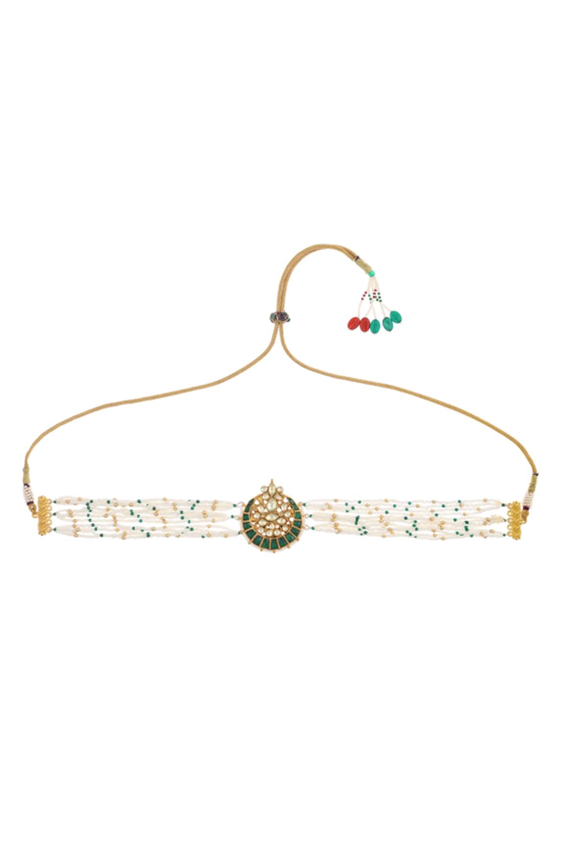 Maisara Geometric Shaped Layered Pendant Choker