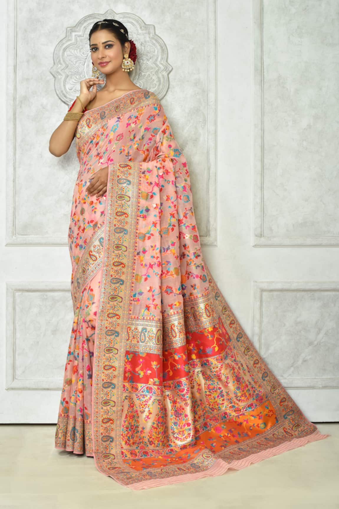 Nazaakat by Samara Singh Blooming Pattern Saree With Running Blouse