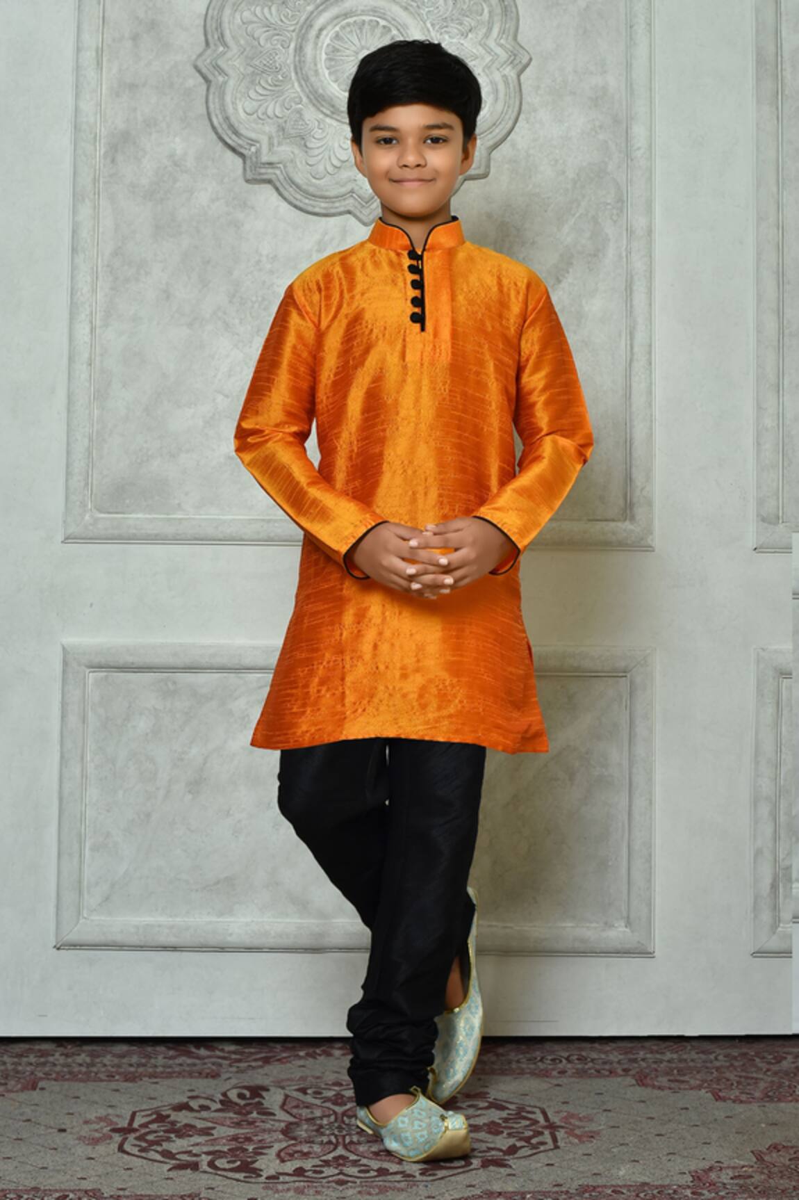 Petite Pomme Half Button Placket Solid Kurta 