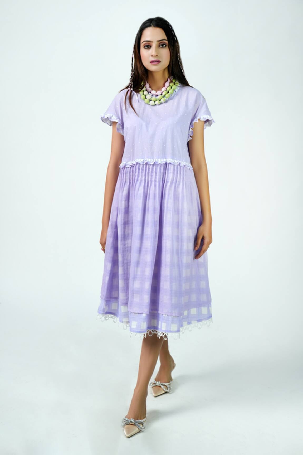 Jyoti Bansal Cottage Girl Overlay Midi Dress 