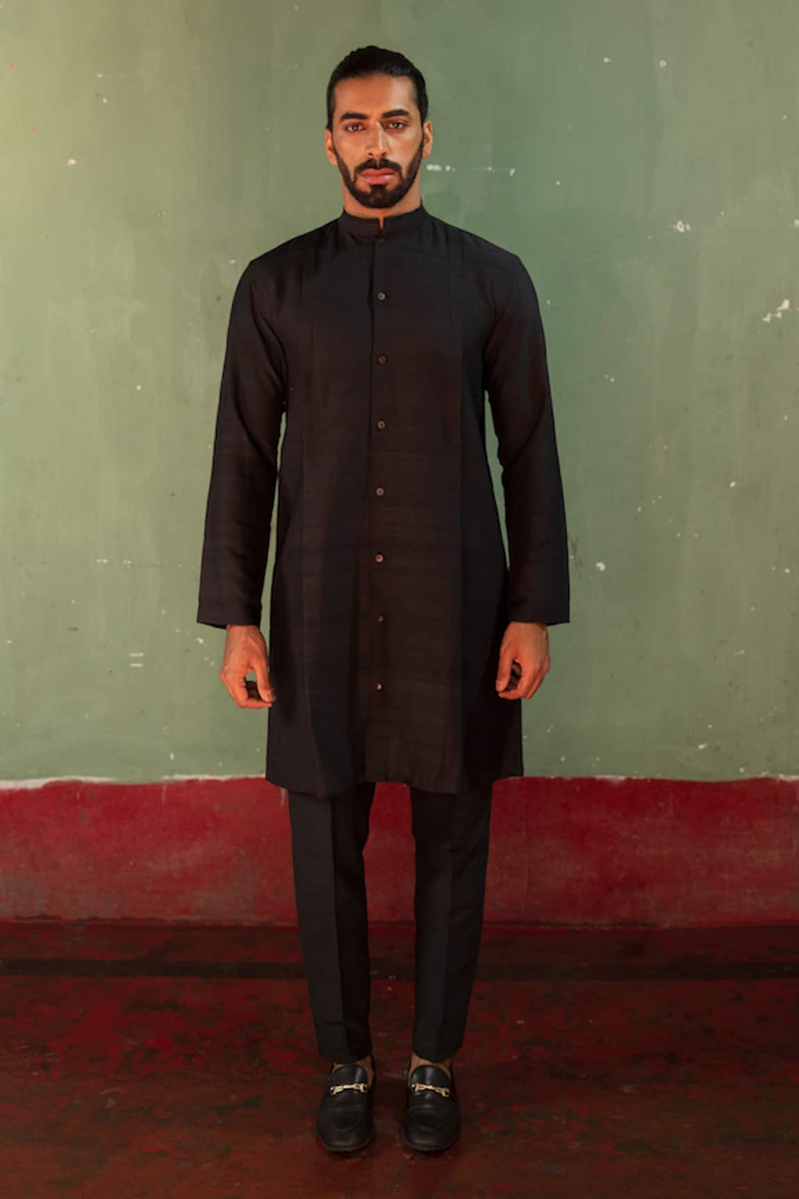 Artless The Night Sky Band Collar Kurta Set