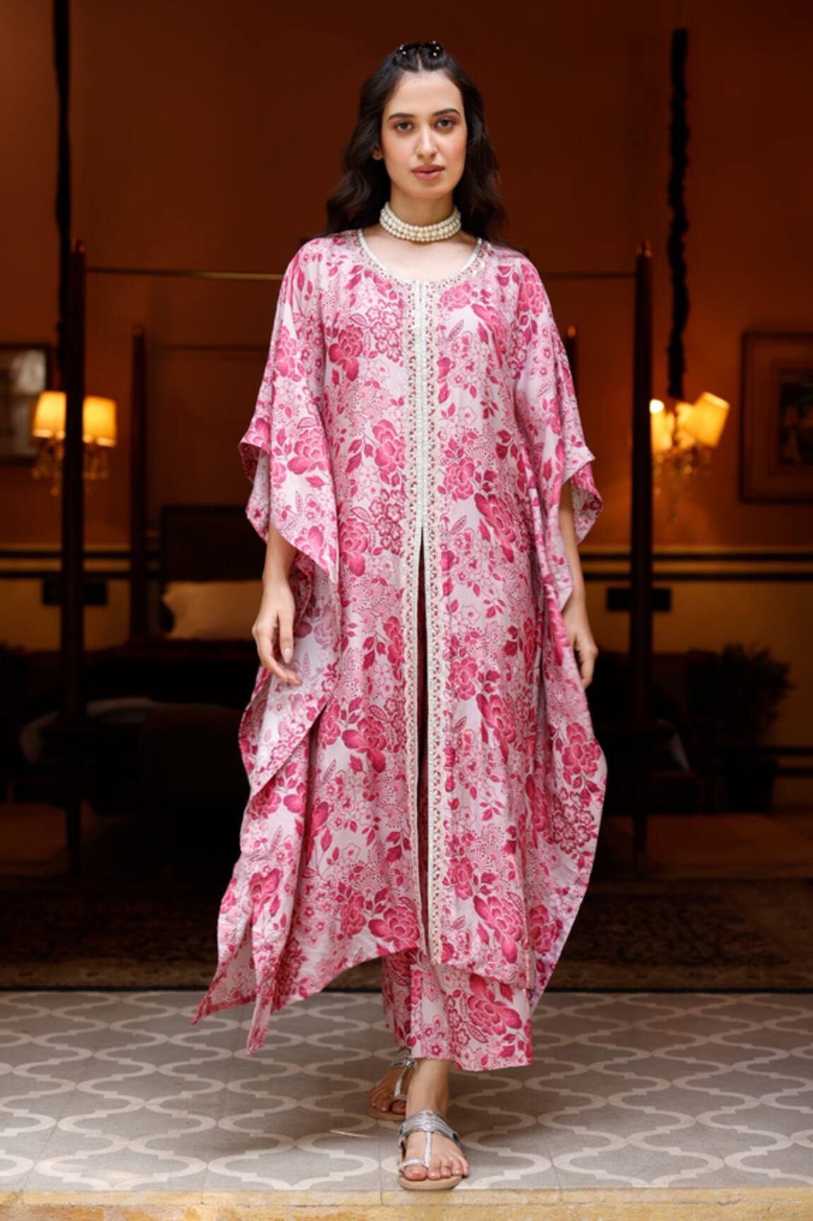 Harsha Khatry Printed Kaftan & Palazzo Set