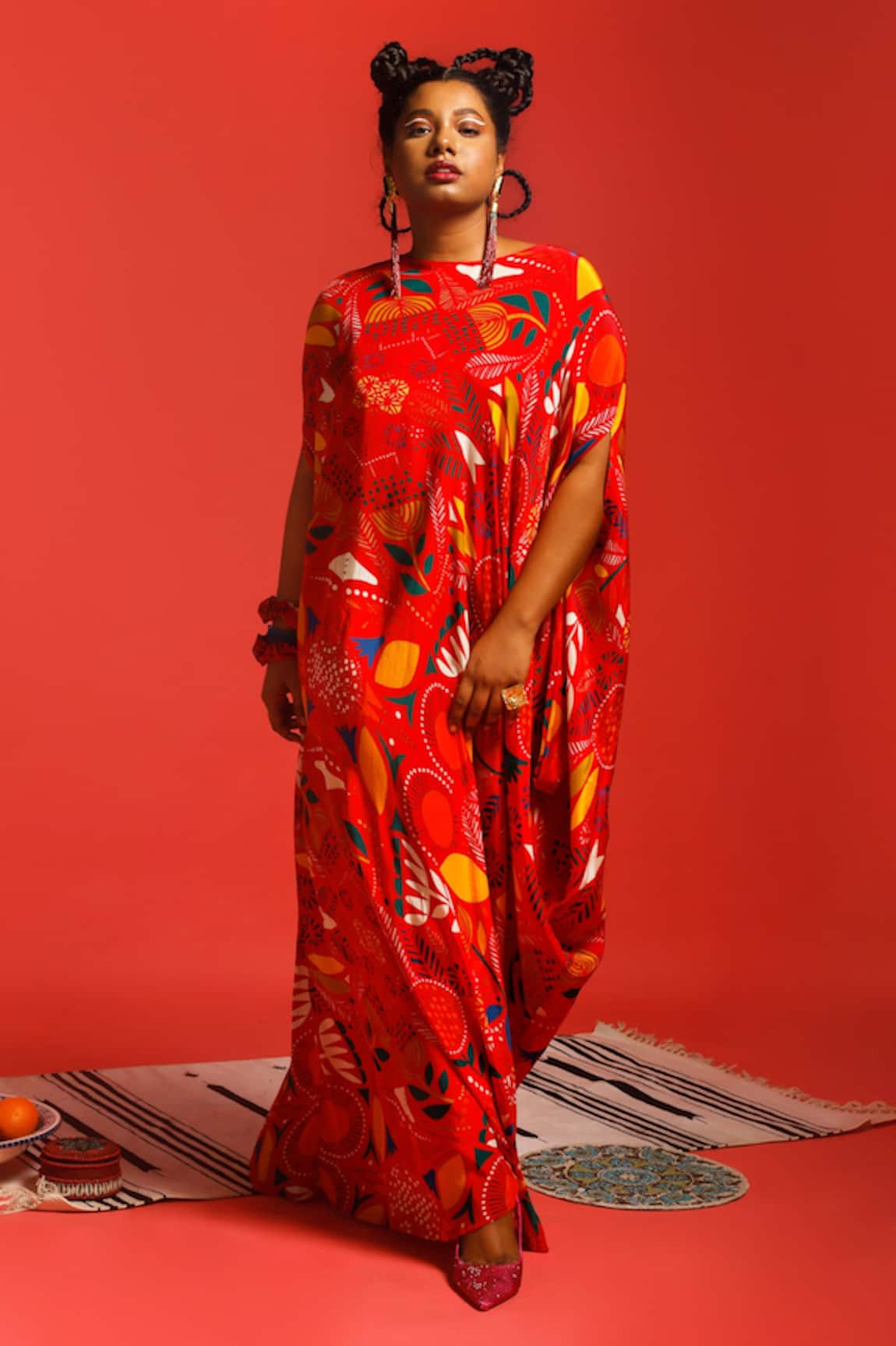 Label Shristi Chetani Digital Print Side-Draped Gown