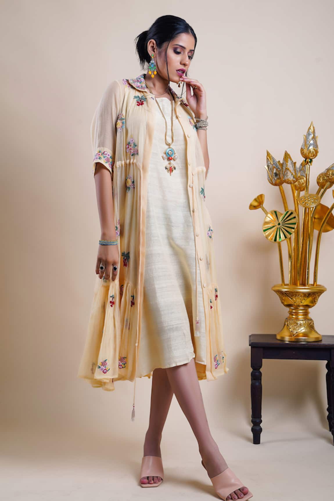 Bhusattva Dress With Embroidered Shrug