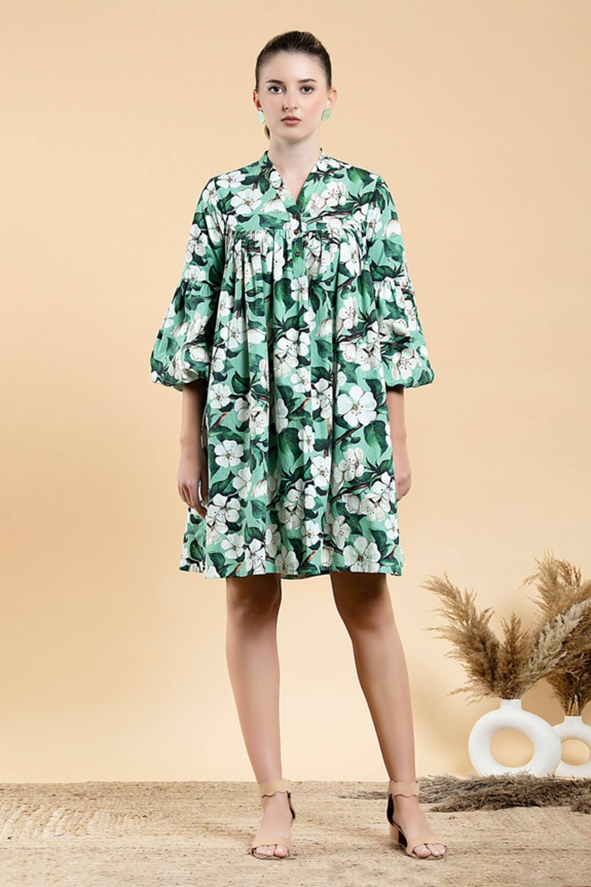 Divi By Sonal Khandelwal Wild Apple Print Shirt Dress