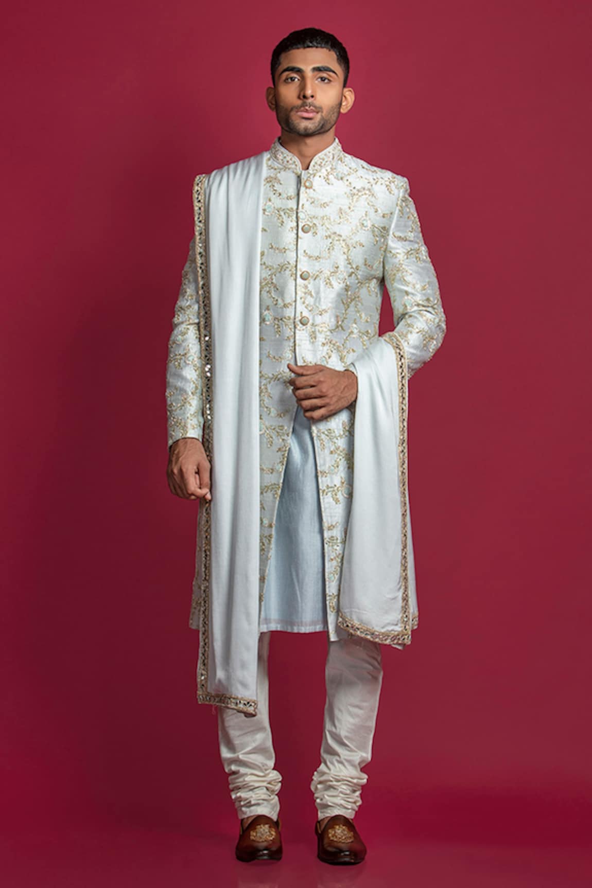 Jayesh Shah Zardosi & Resham Hand Embroidered Sherwani Set