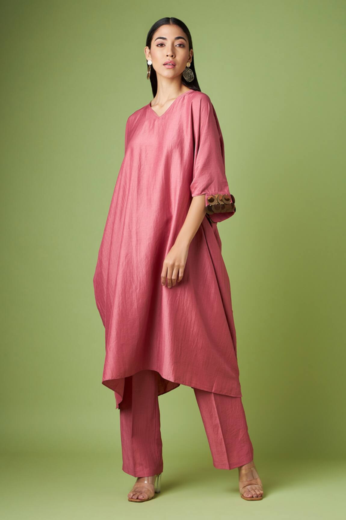 Aakaar Cotton Silk Kaftan & Pant Set