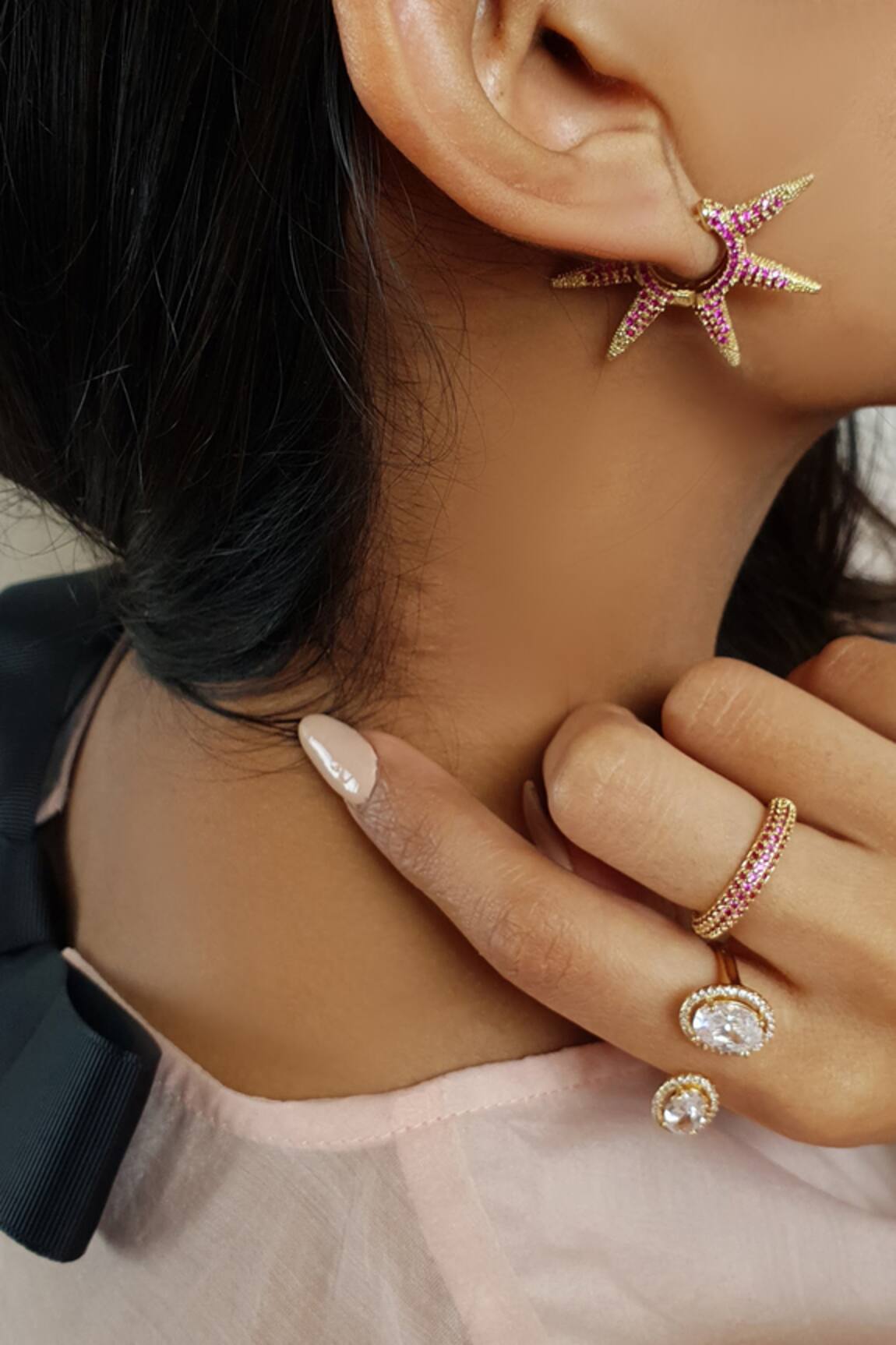 The Jewel Factor Embellished Star Shaped Studs