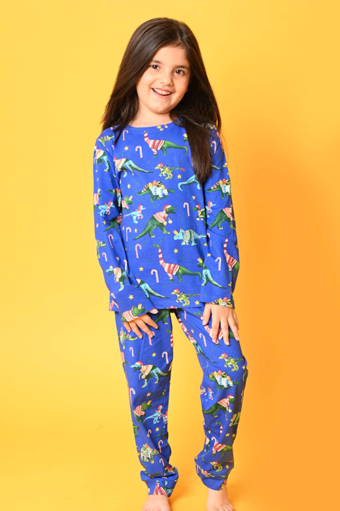 Anthrilo Dinosaur Christmas Print Pyjama Set