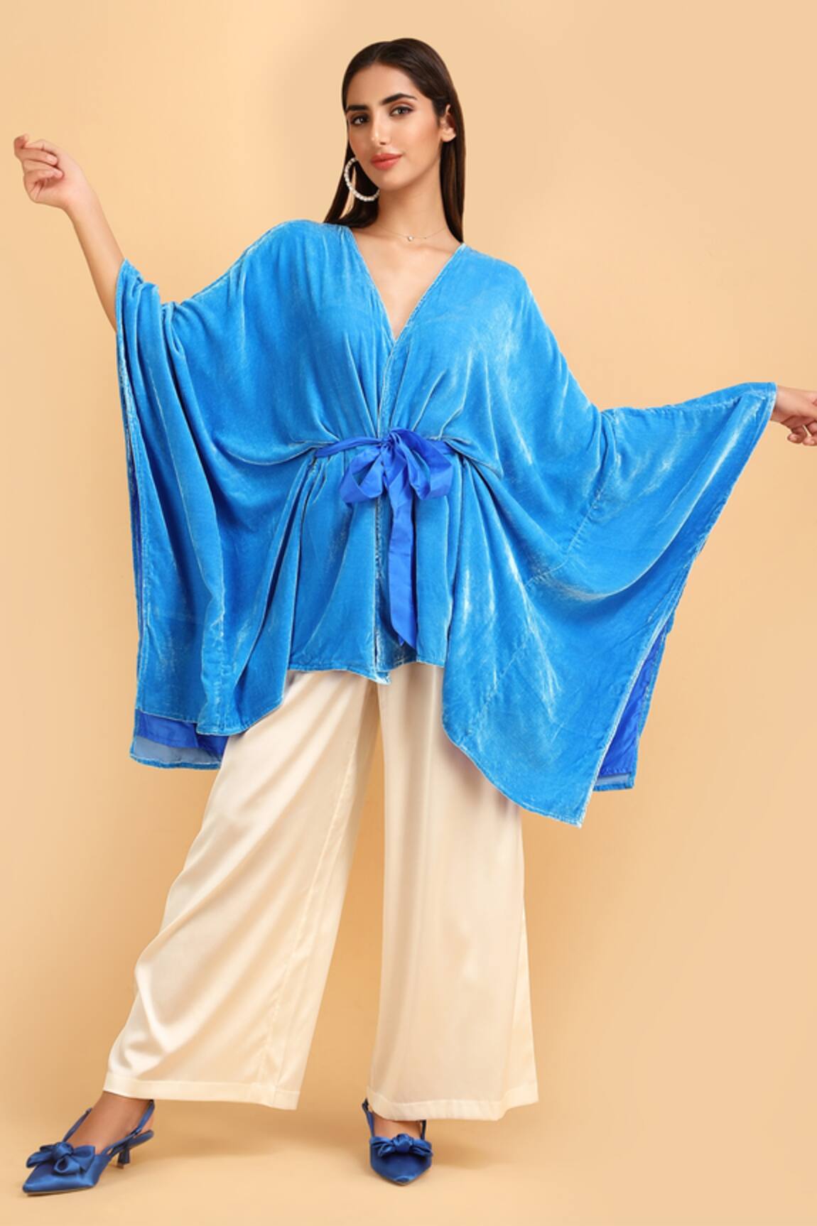 Label Ivish Kimono Jacket & Trouser Set With Belt 