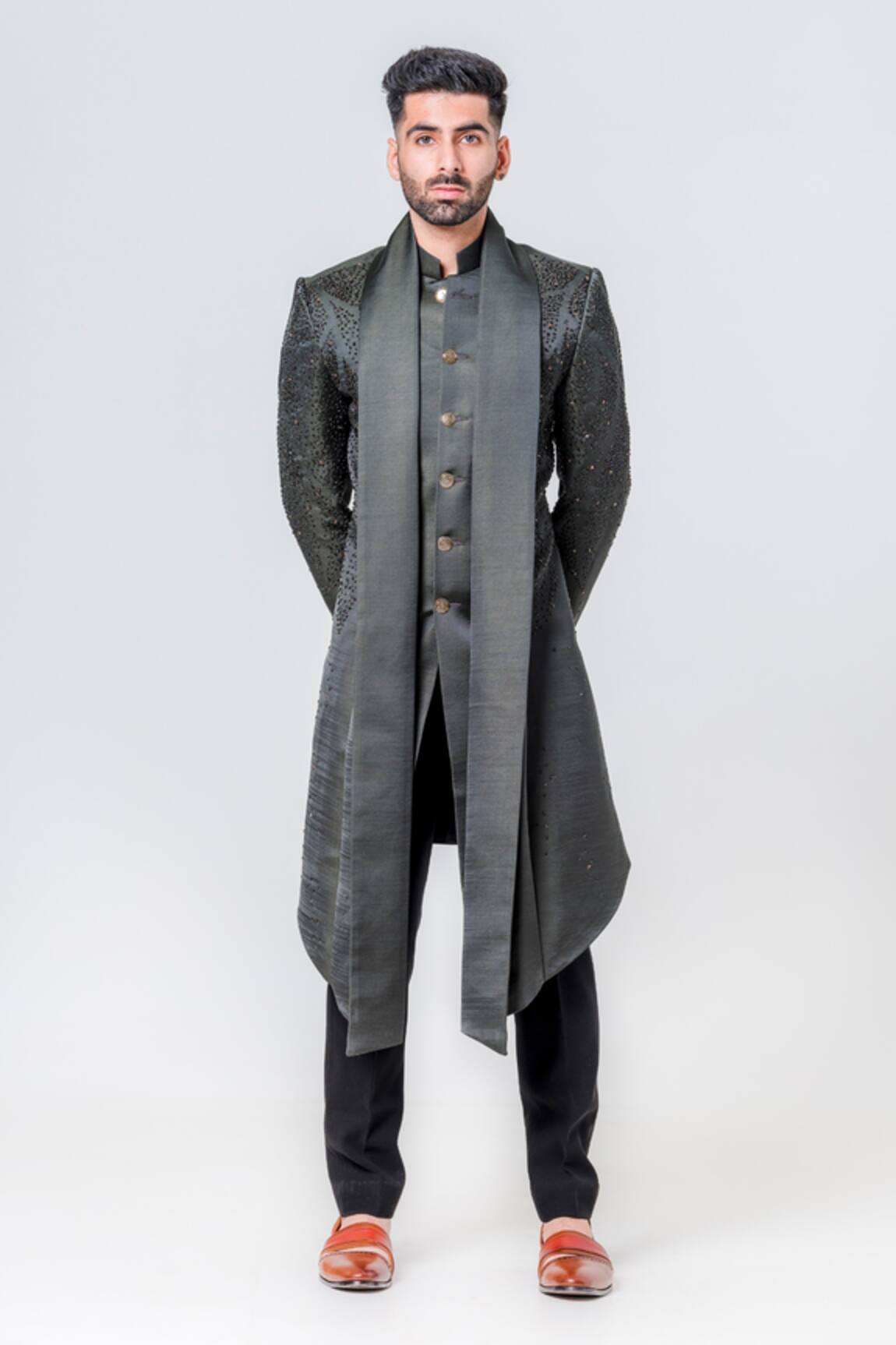 Amrit Dawani Bead Embellished Kurta With Trouser 