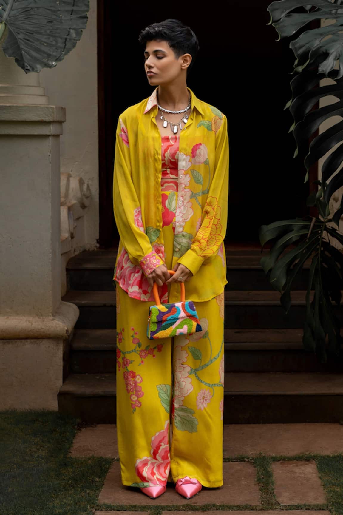 Paulmi And Harsh Refreshing Floral Print Shirt & Pant Set
