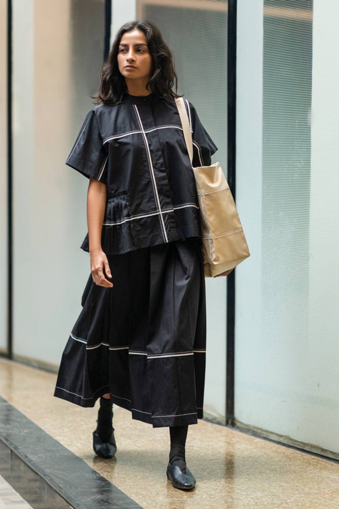 Leh Studios Checkered Pattern Top