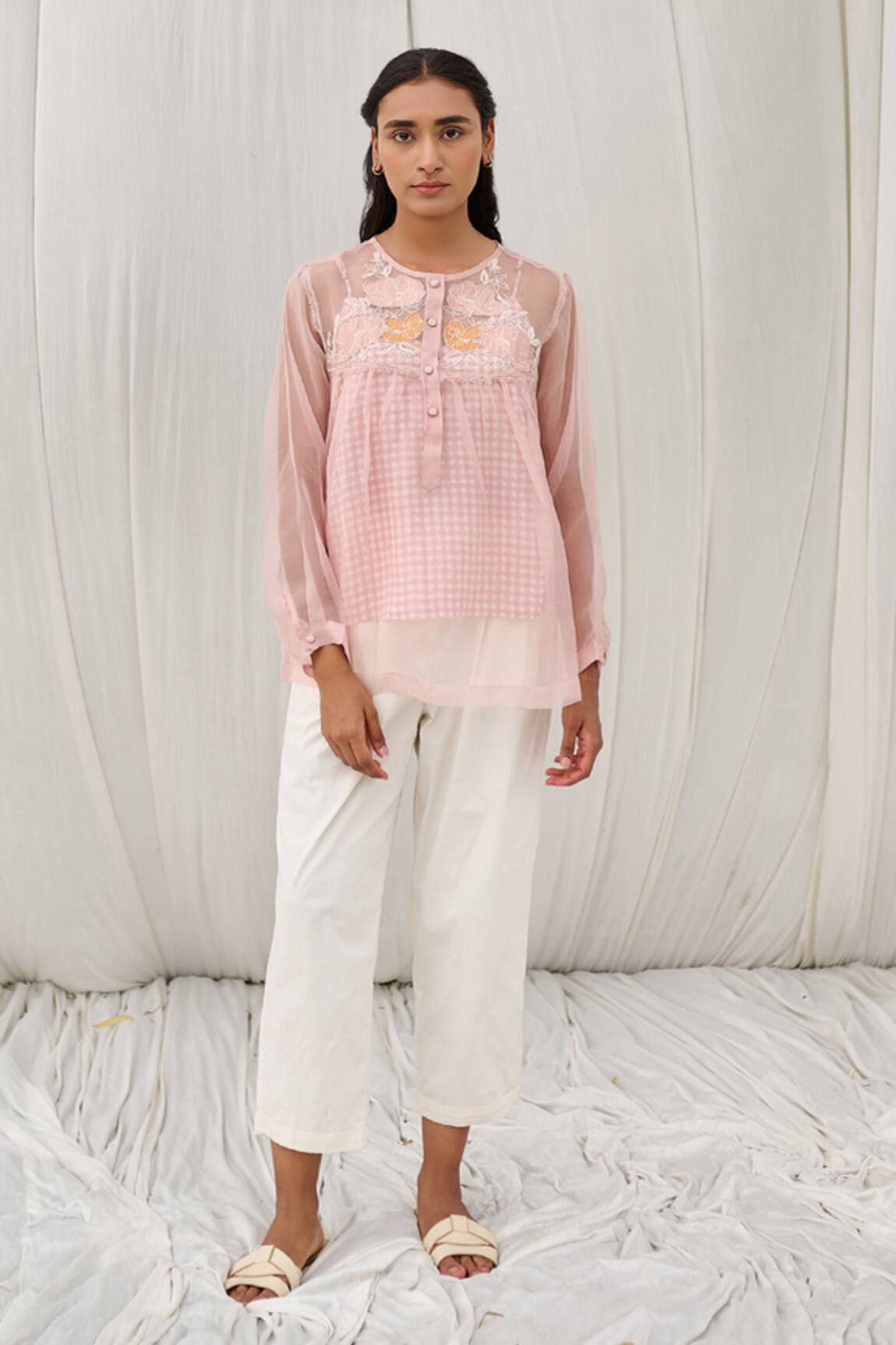 Ayaka Applique Embroidered Top